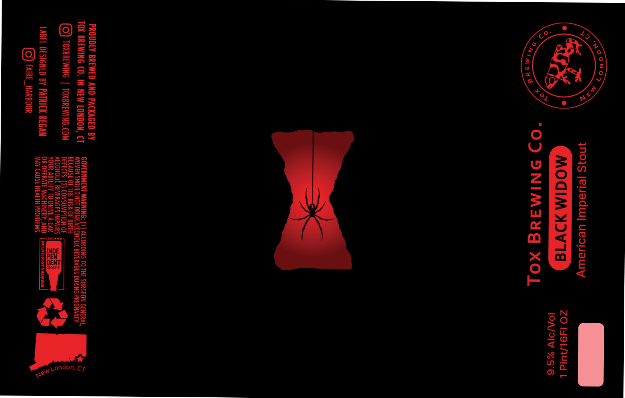 Black Widow by Tox Brewing Co. - beer label