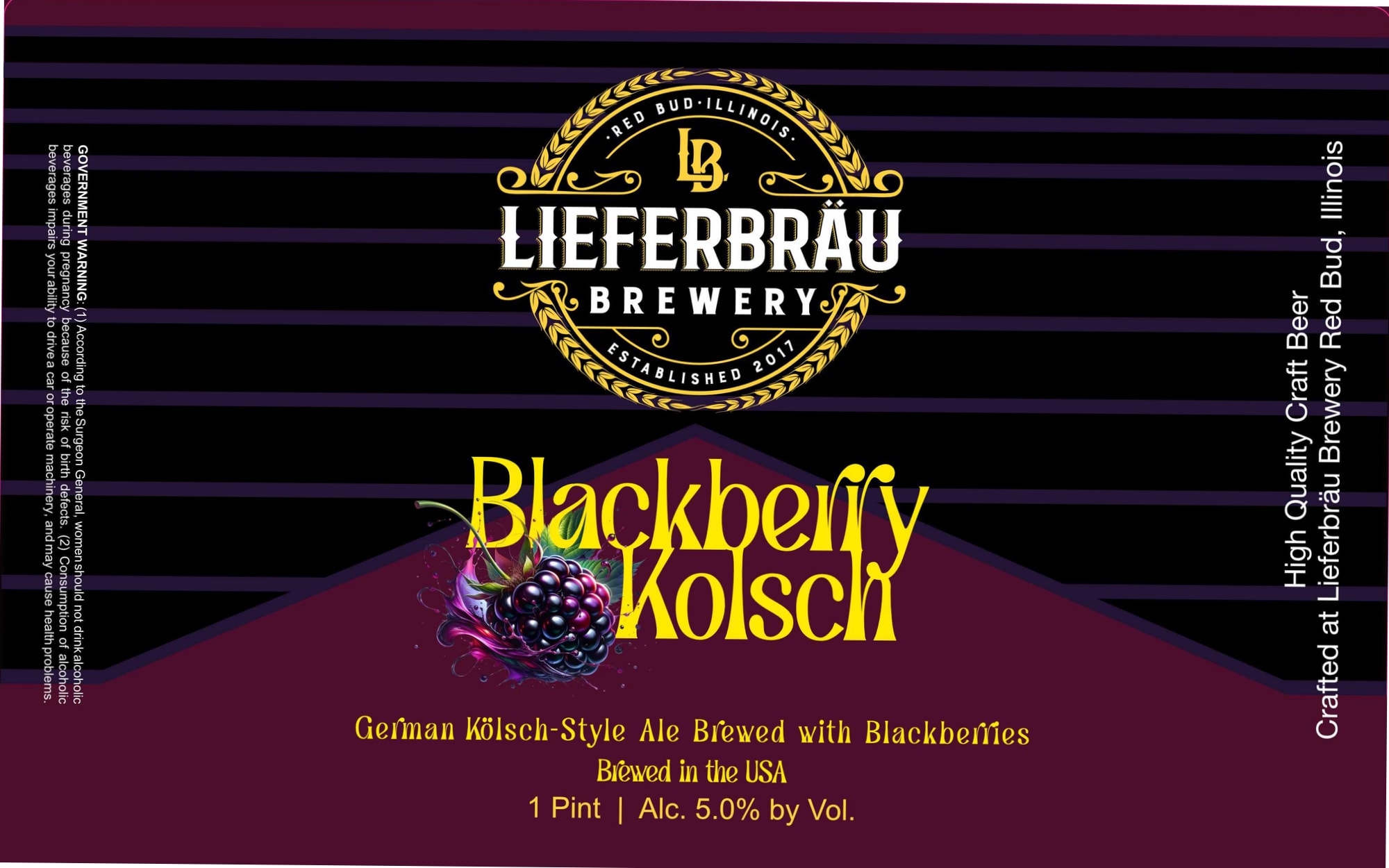Blackberry Kolsch by Lieferbräu Brewery - beer label