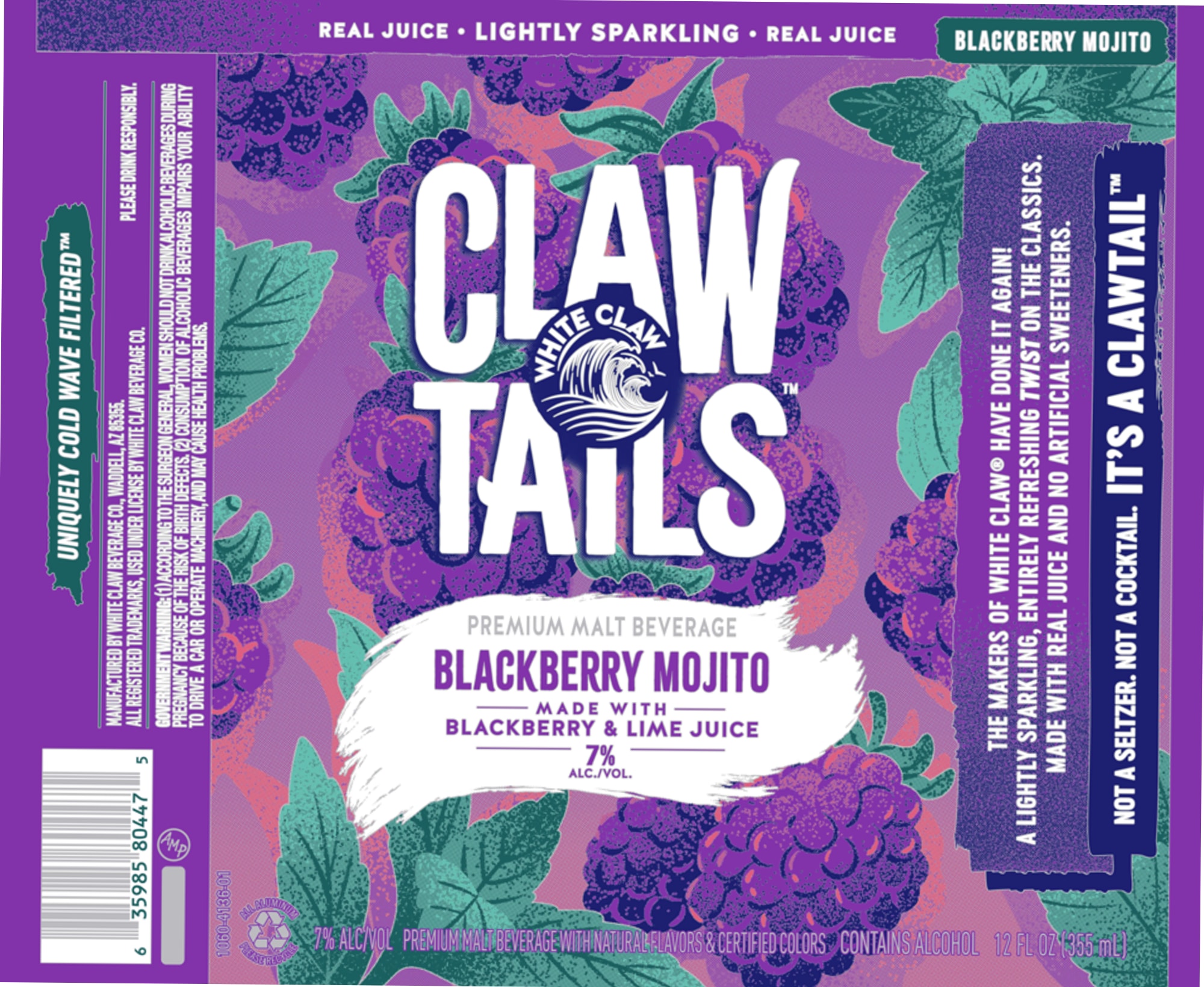 Blackberry Mojito by White Claw Beverage Co. - beer label