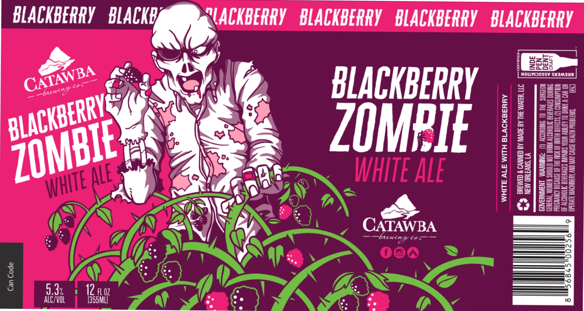 Blackberry Zombie by Catawba Brewing Co. - beer label