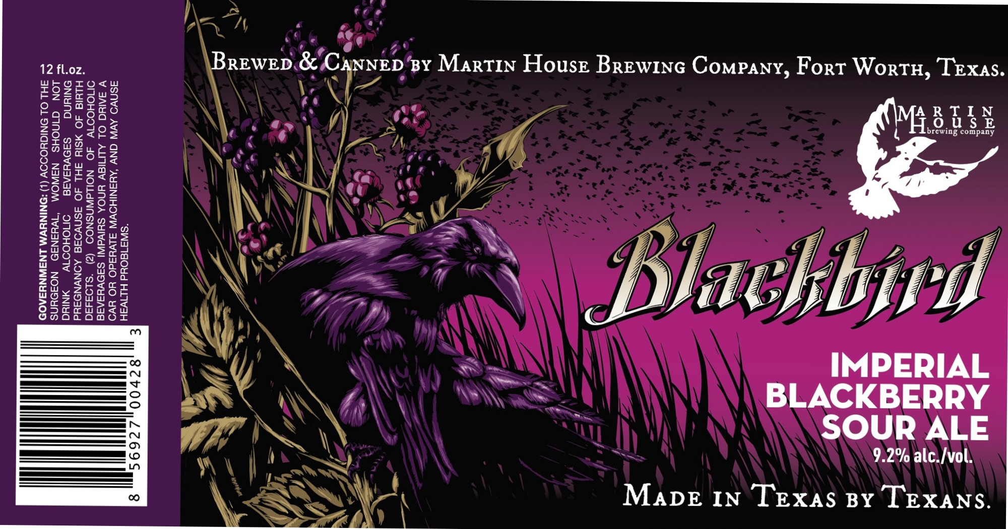 Blackbird by Martin House Brewing Company - beer label