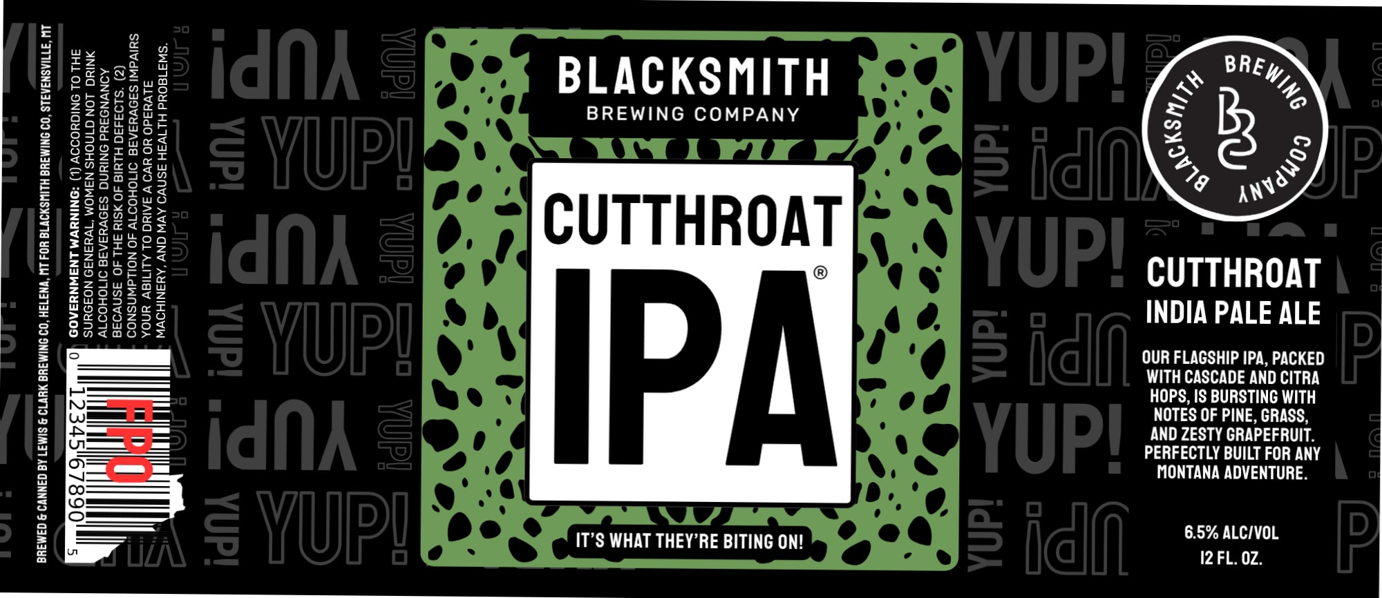 Cutthroat IPA by Blacksmith Brewing Company - beer label