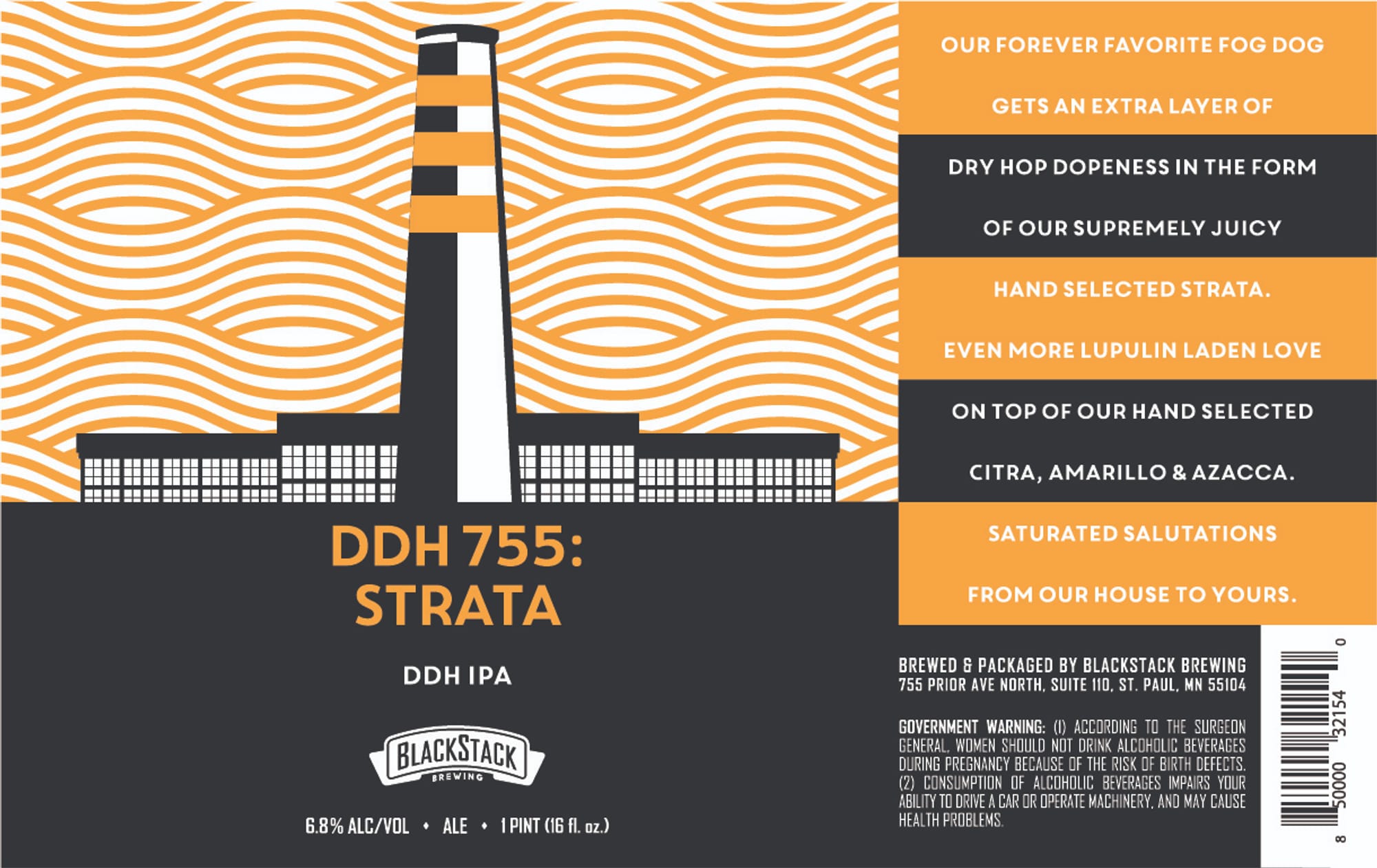 DDH 755: Strata by Blackstack Brewing - beer label