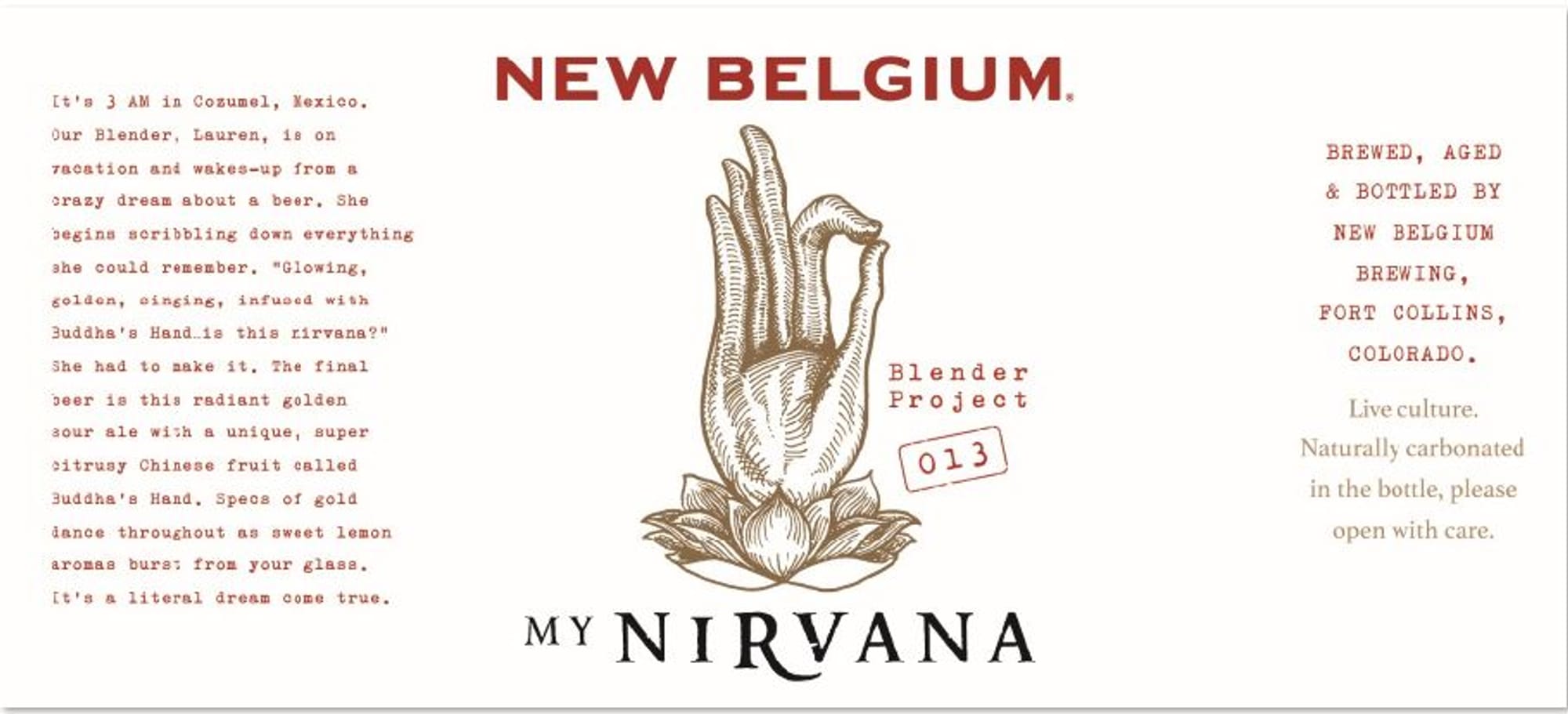 My Nirvana by New Belgium Brewing - beer label