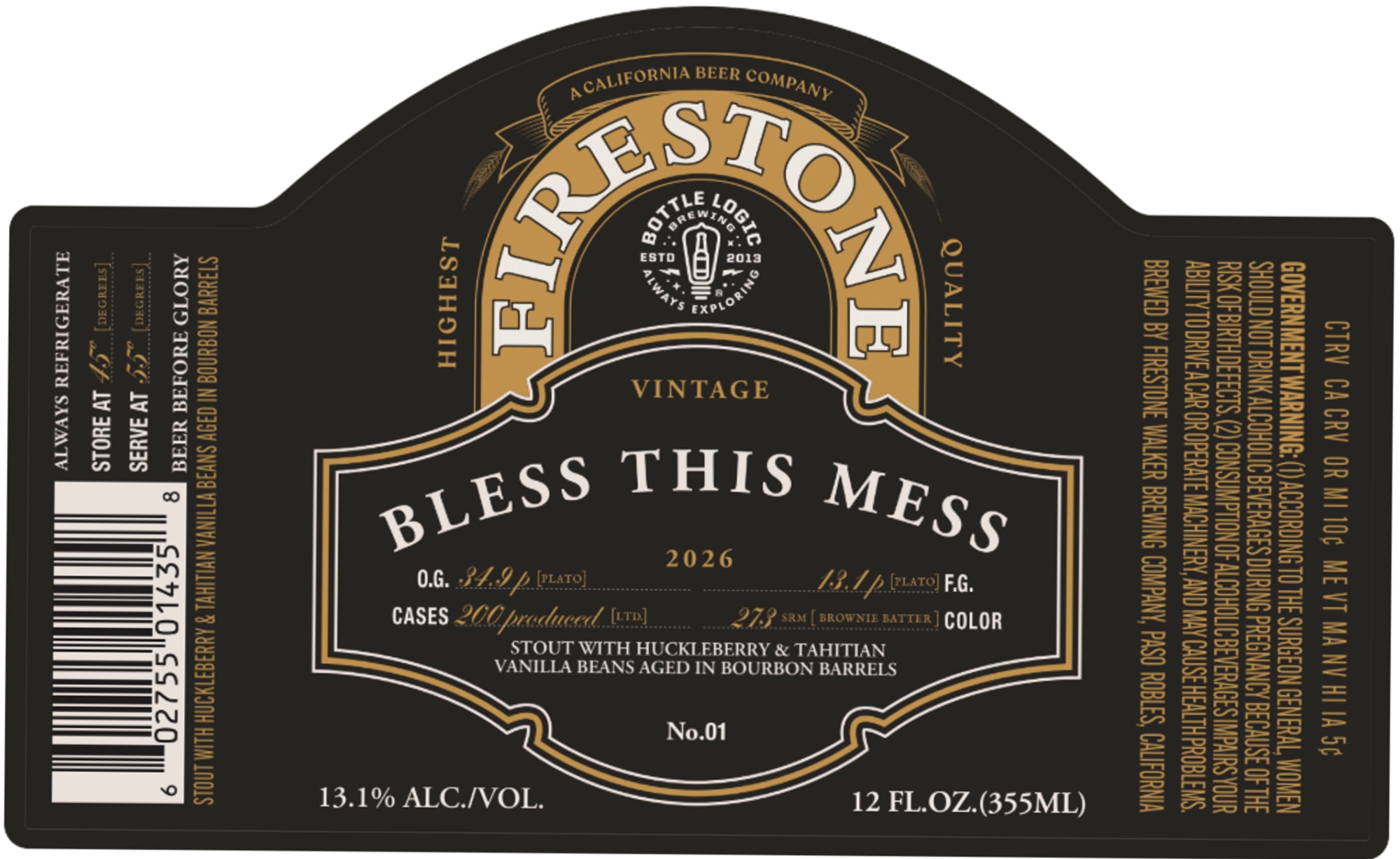 Bless This Mess by Firestone Walker - beer label