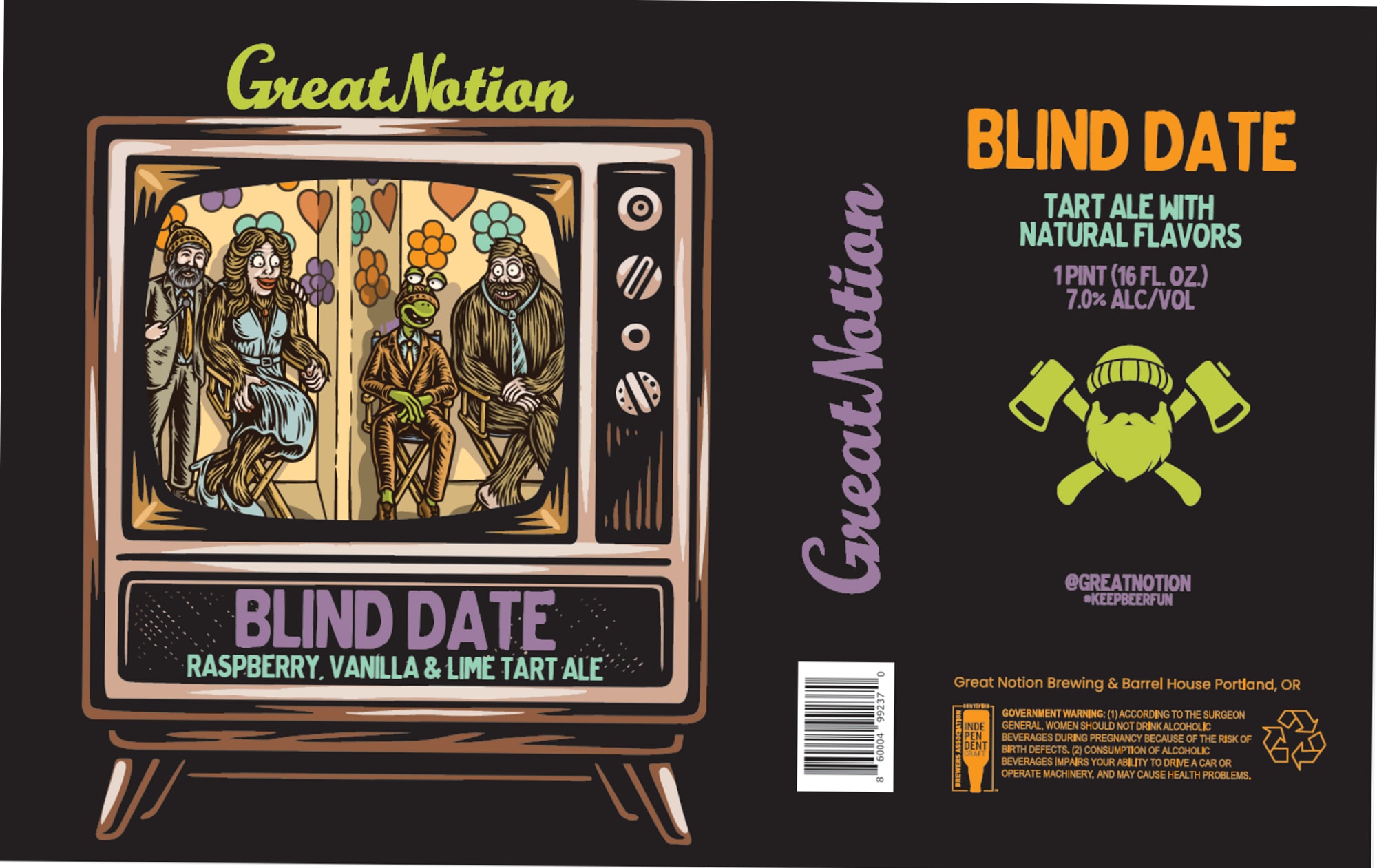 Blind Date by Great Notion Brewing - beer label