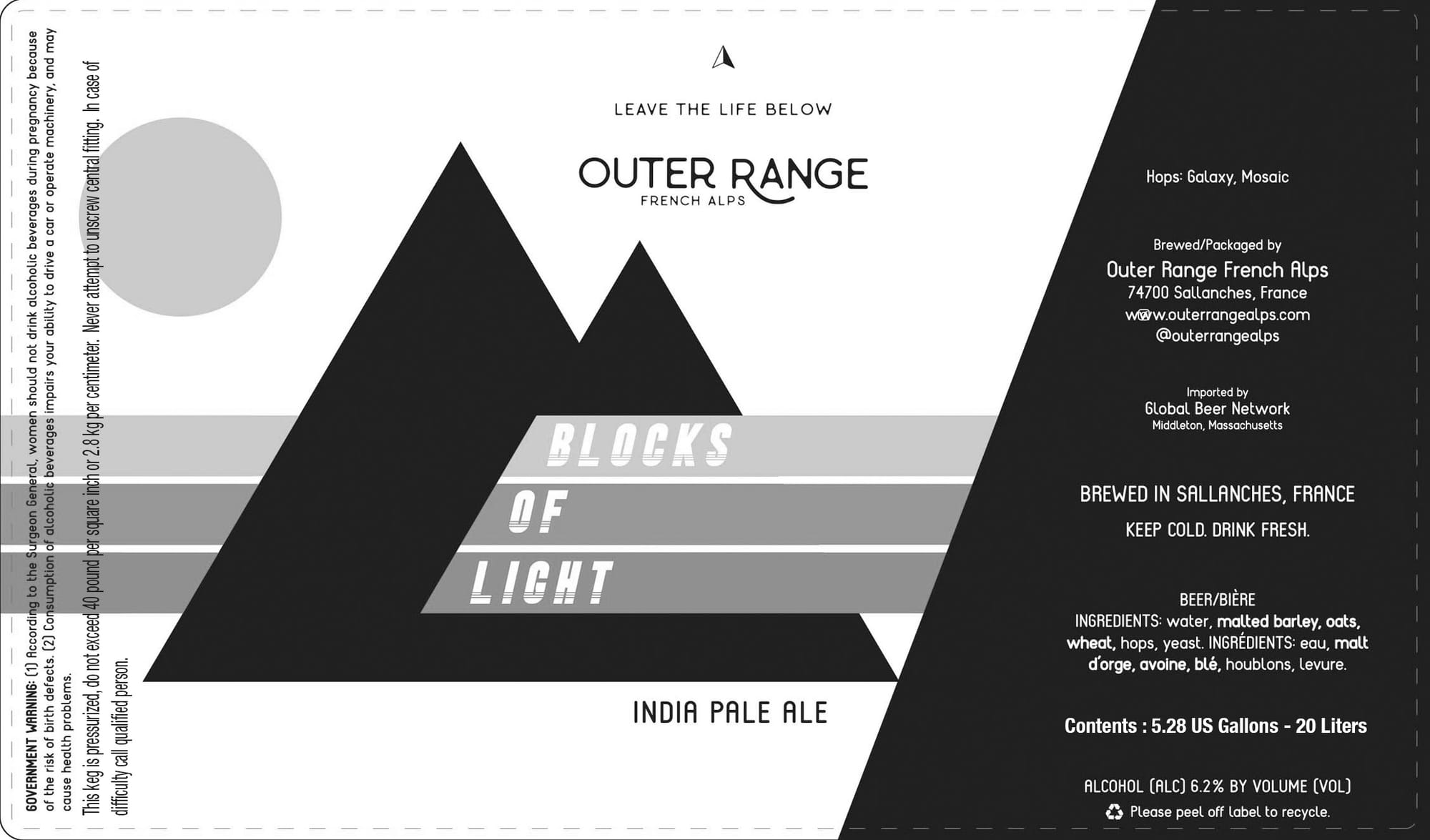 Blocks of Light by Outer Range French Alps - beer label
