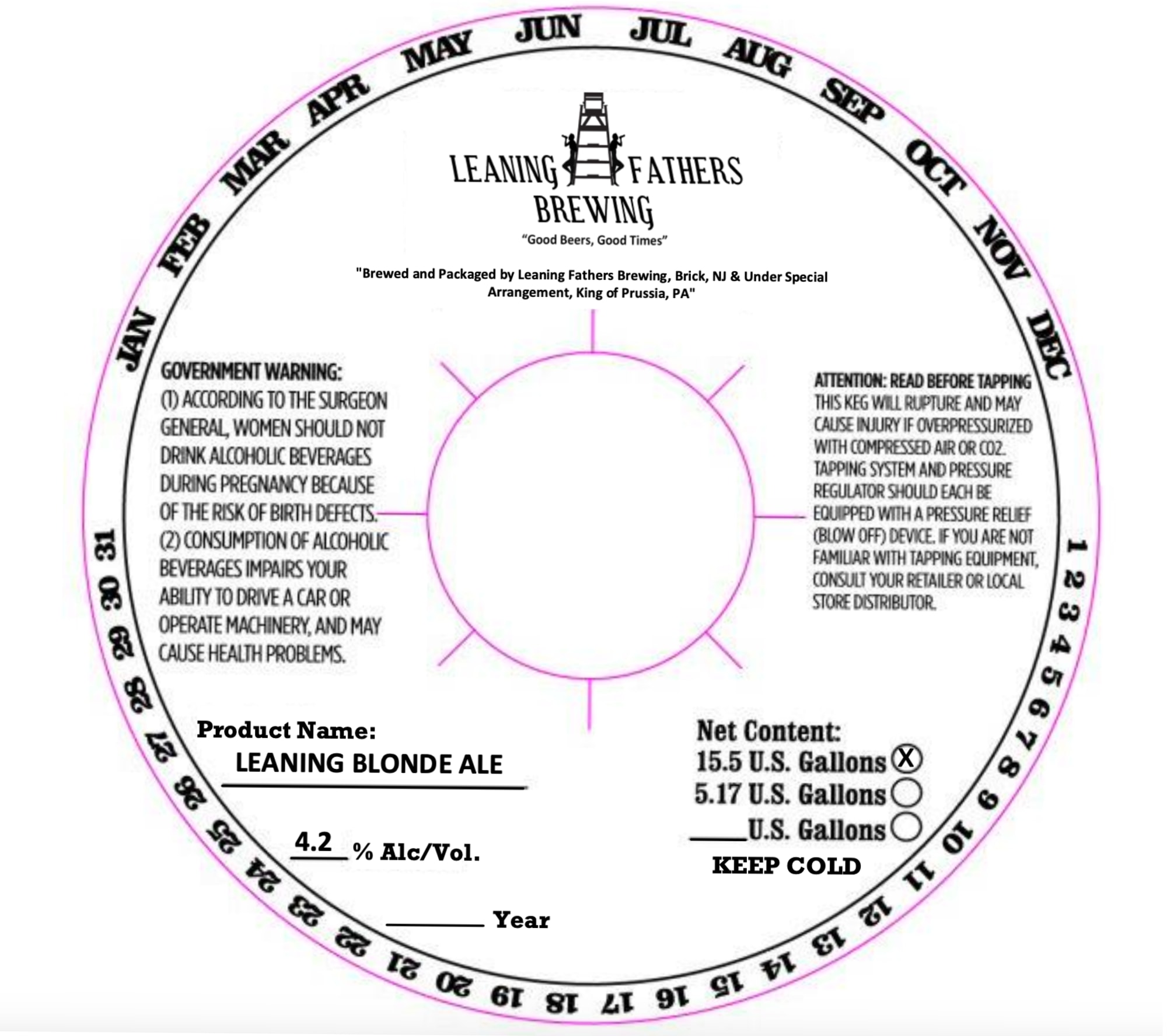 Blonde Ale by Leaning Fathers Brewing - beer label