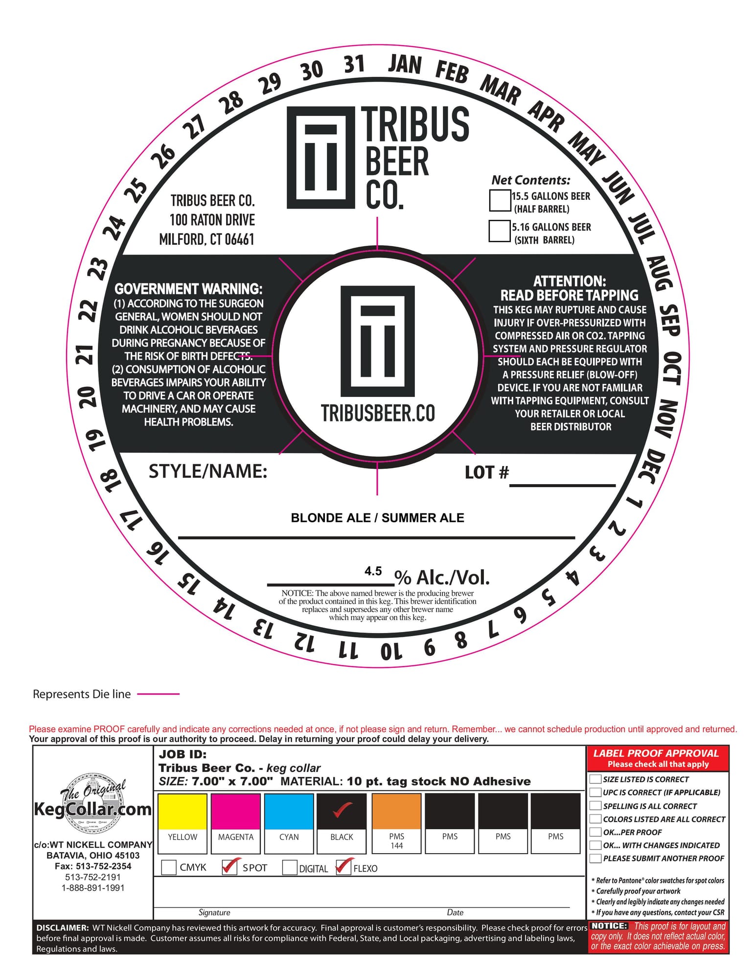 Blonde Ale / Summer Ale by Tribus Beer Co. - beer label
