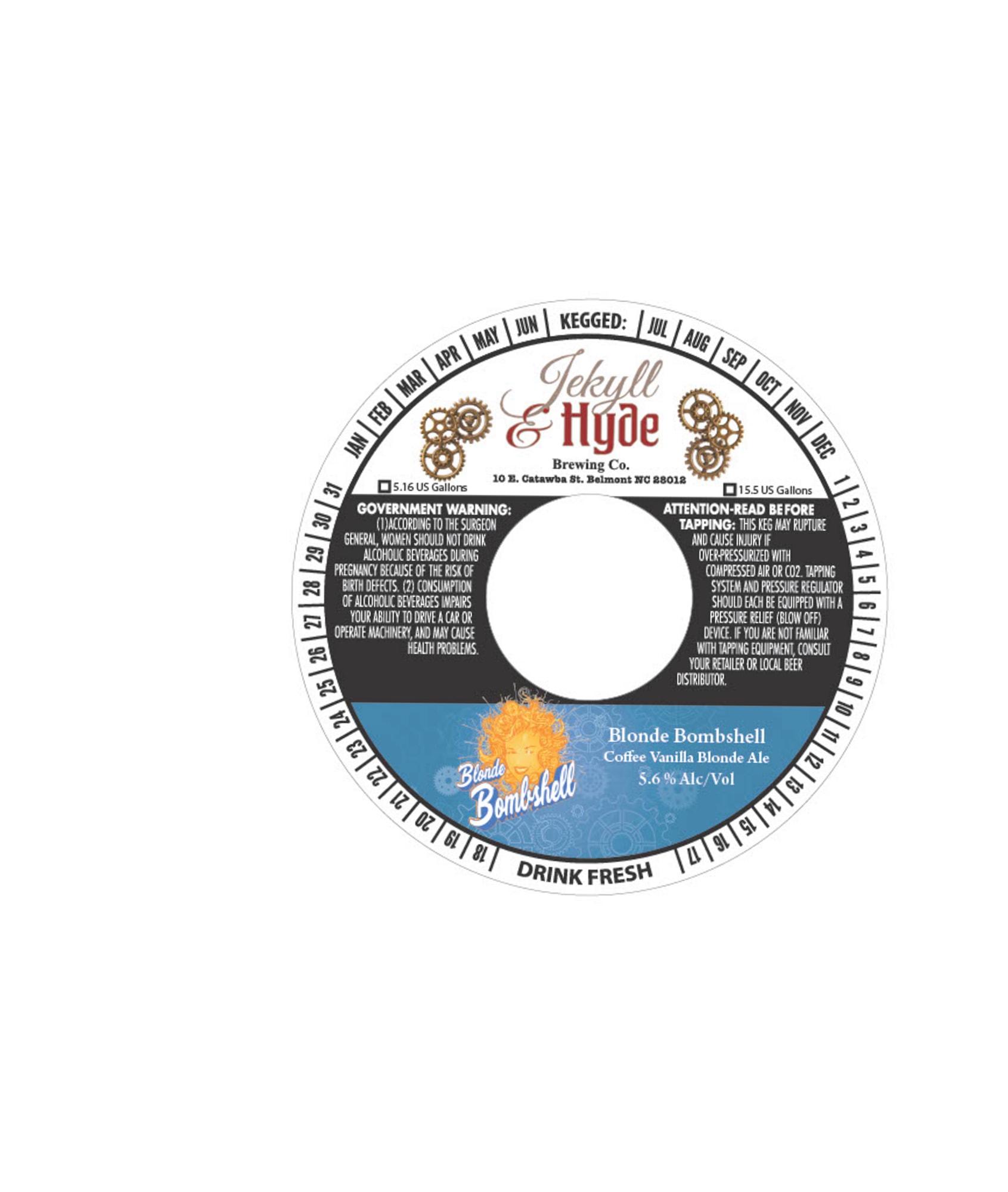 Blonde Bombshell by Jekyll Brewing Co. - beer label
