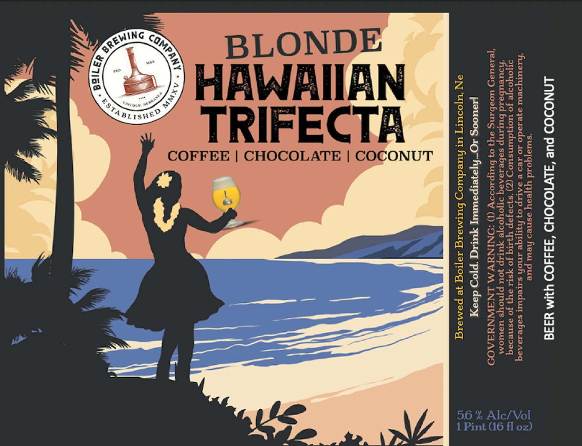 Blonde Hawaiian Trifecta by Boiler Brewing Company - beer label