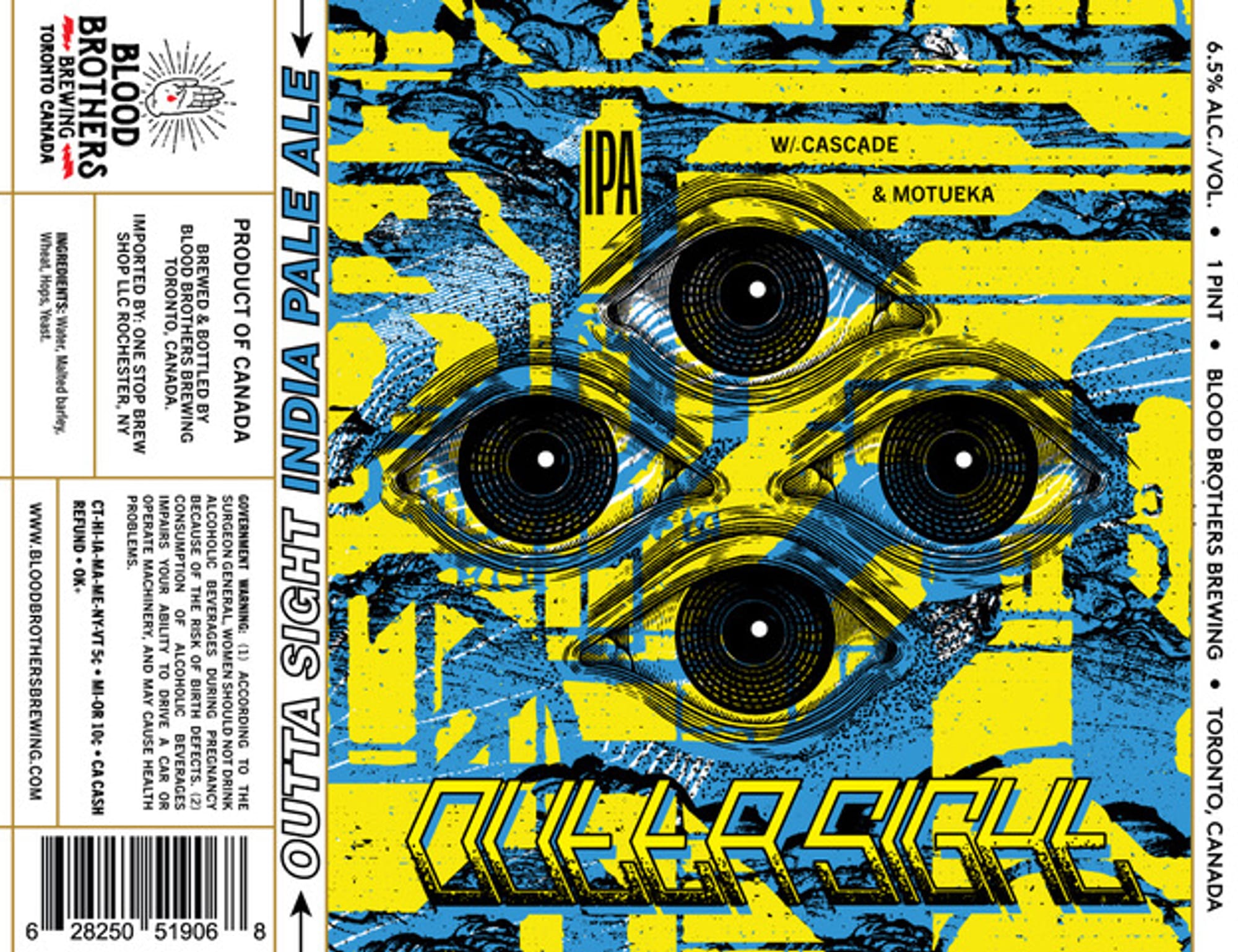 Outta Sight by Blood Brothers Brewing - beer label