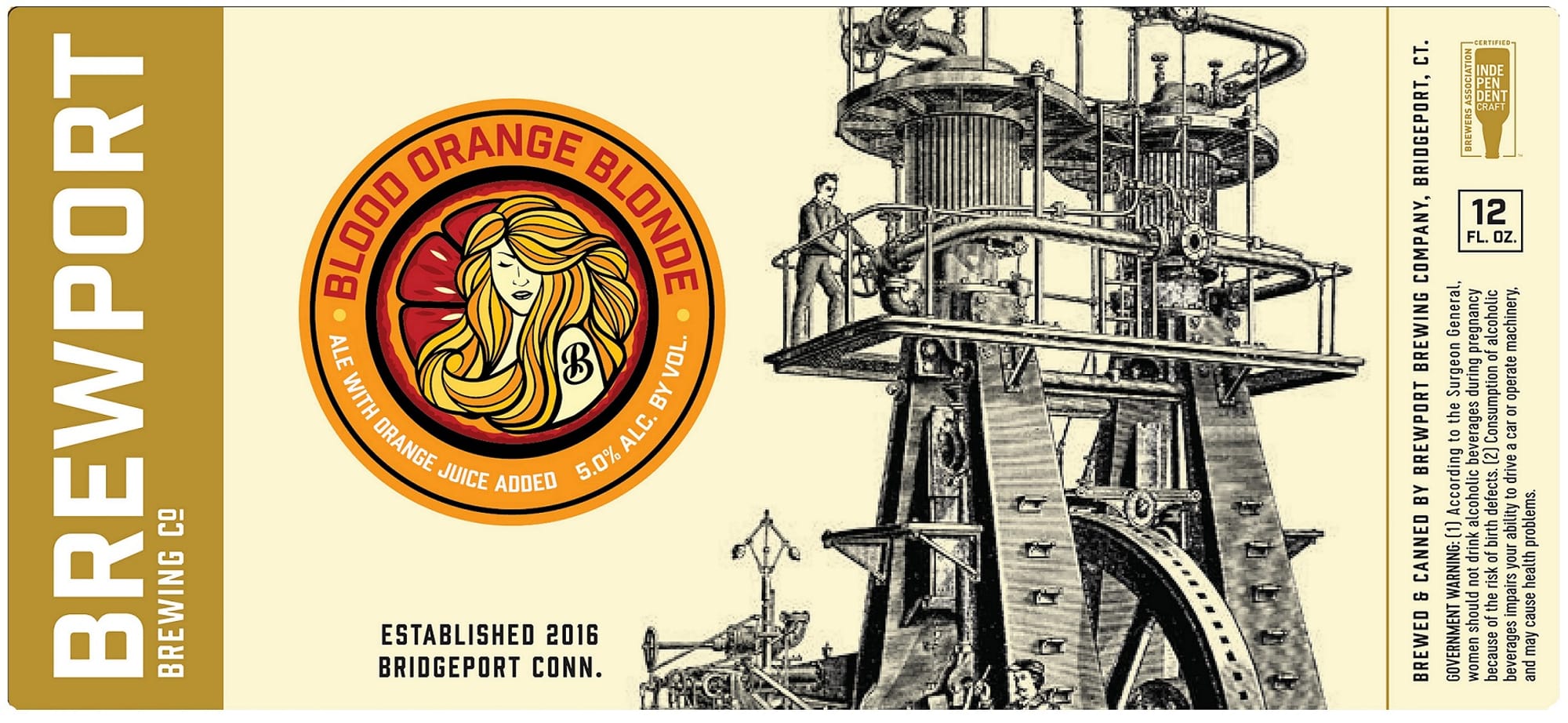 Blood Orange Blonde by Brewport Brewing Co. - beer label