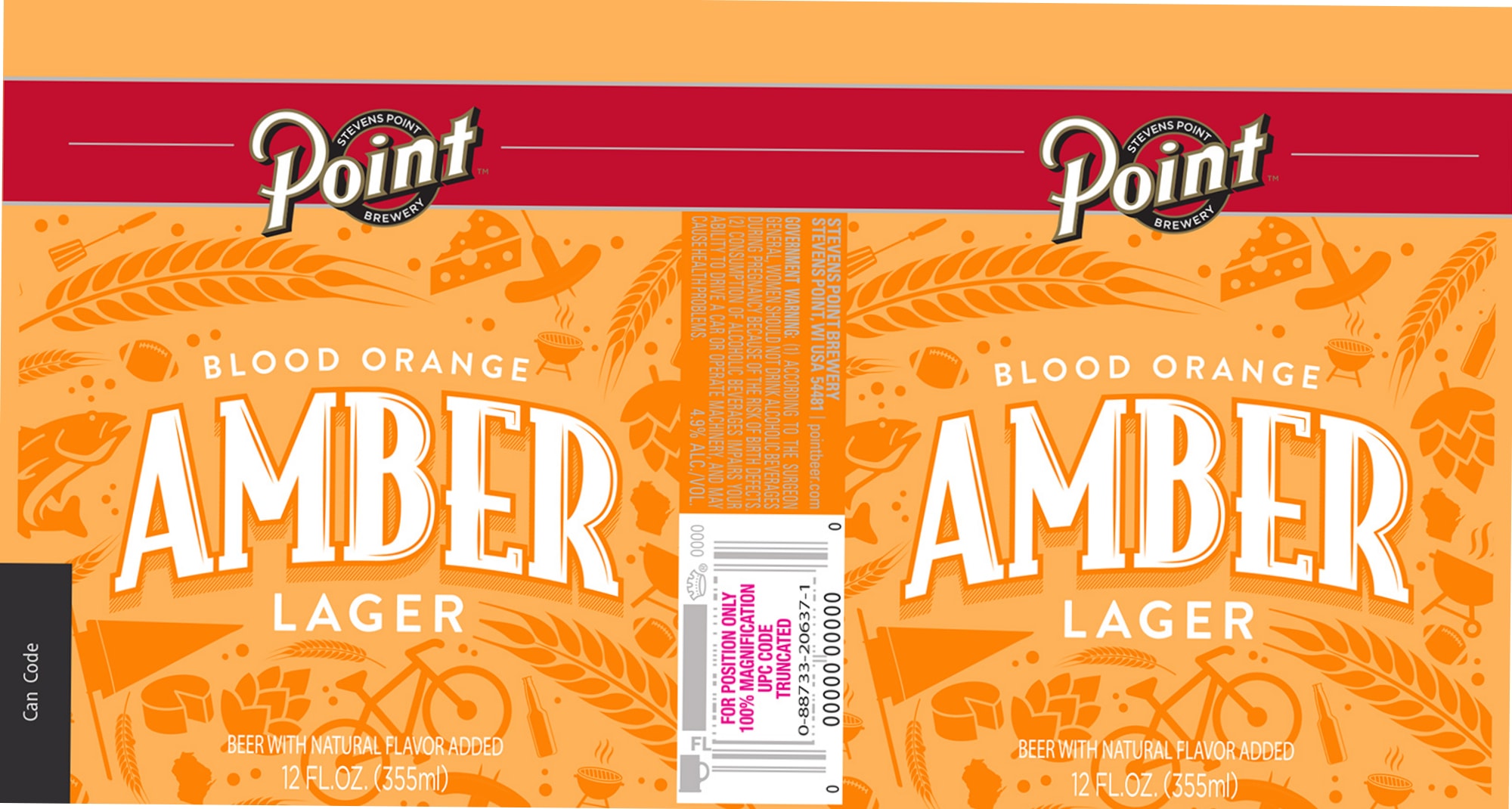 Blood Orange Amber Lager by Stevens Point Brewery - beer label