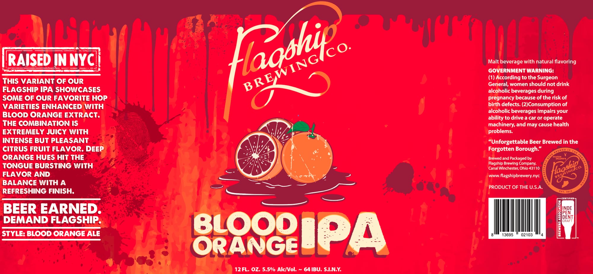 Blood Orange IPA by Flagship Brewing Company - beer label