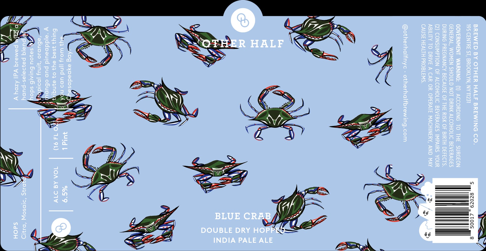 Blue Crab by Other Half Brewing Co. - beer label
