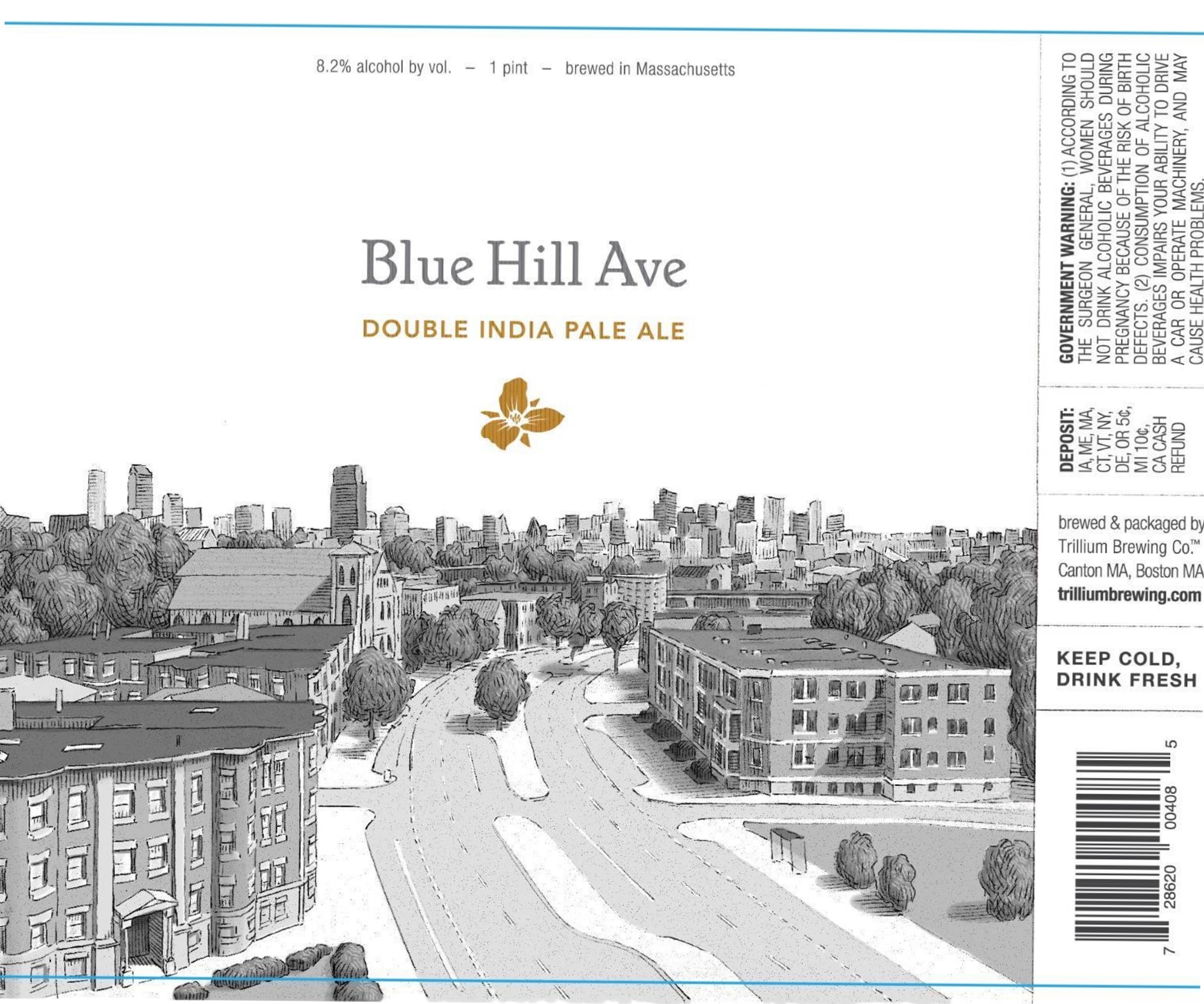 Blue Hill Ave by Trillium Brewing Company - beer label