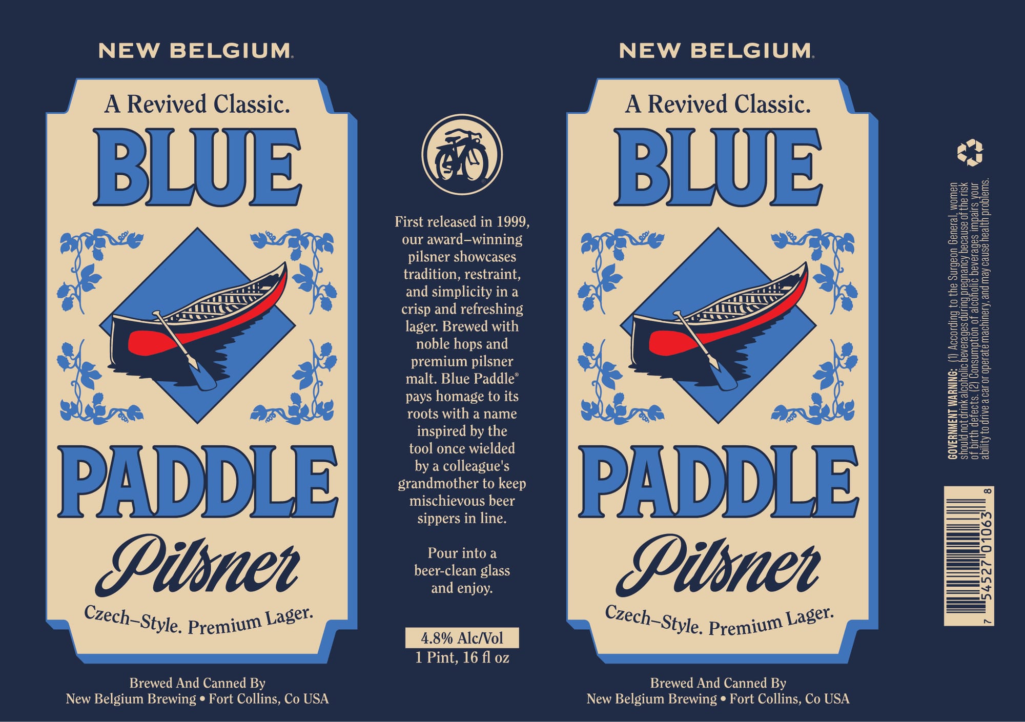 Blue Paddle Pilsner by New Belgium Brewing - beer label