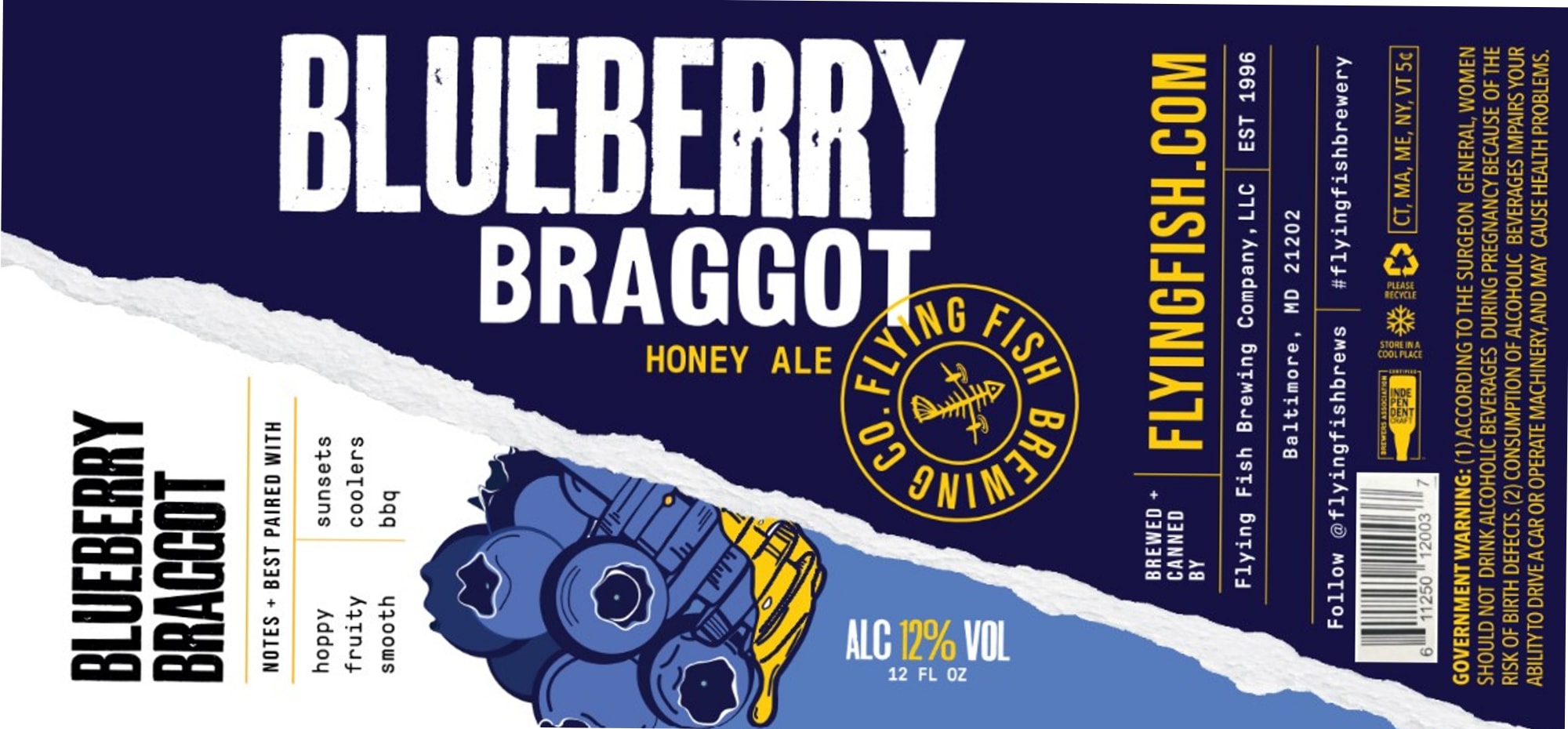 Blueberry Braggot by Flying Fish Brewing Co. - beer label