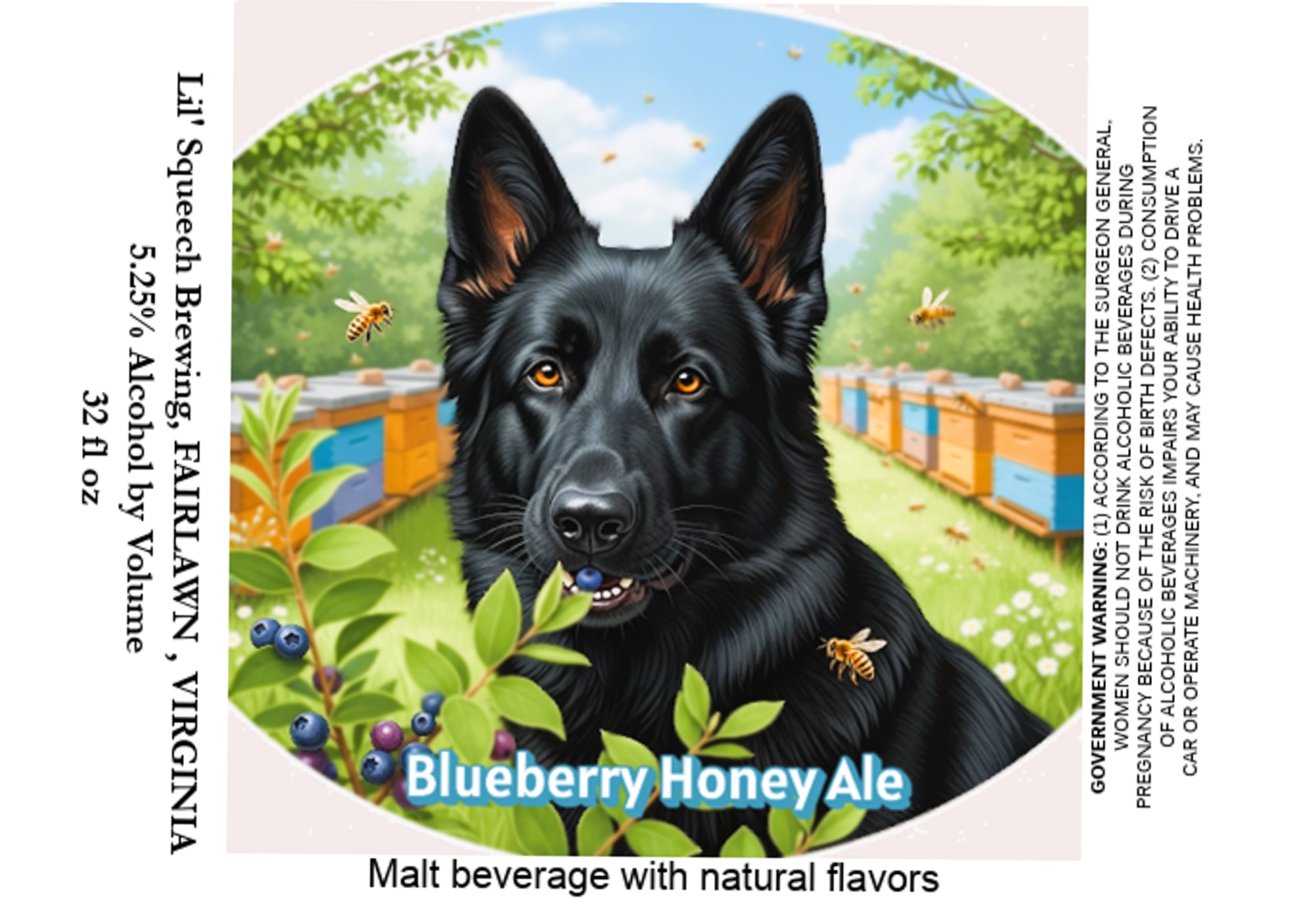 Blueberry Honey Ale by Fairlawn Brewing - beer label