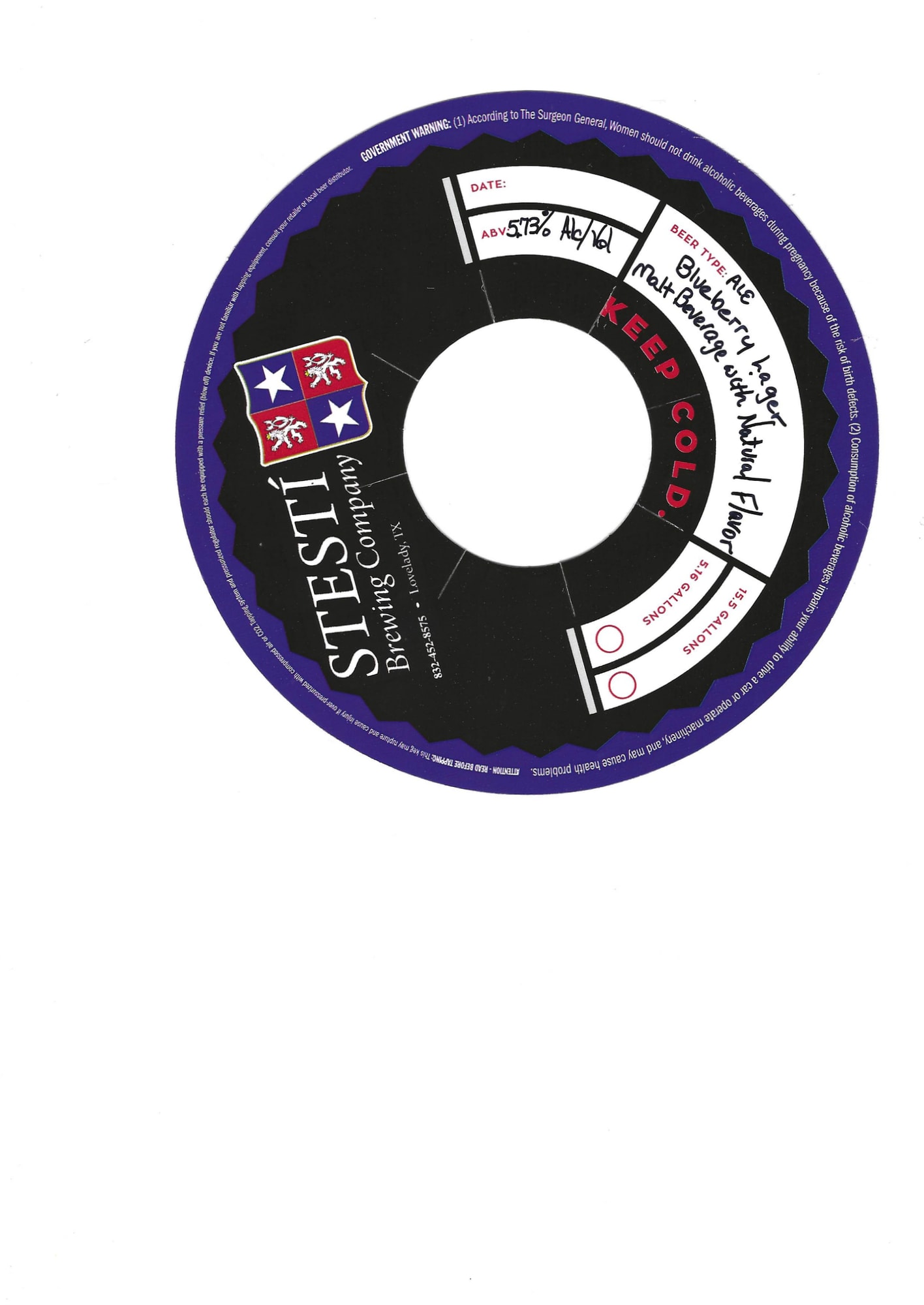 Blueberry Lager by Stegmaier Brewing Company - beer label
