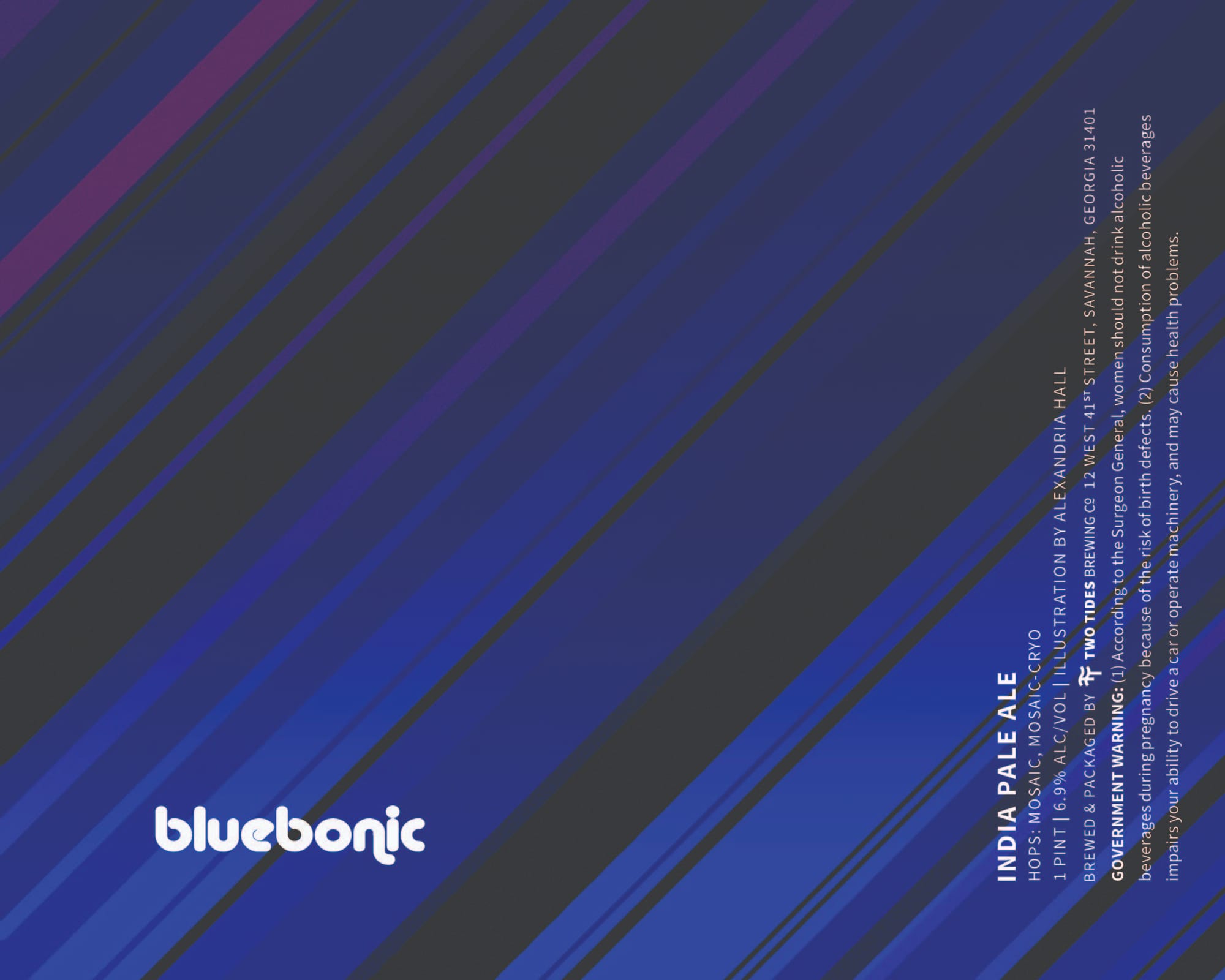 Bluebonic India Pale Ale by Two Tides Brewing - beer label