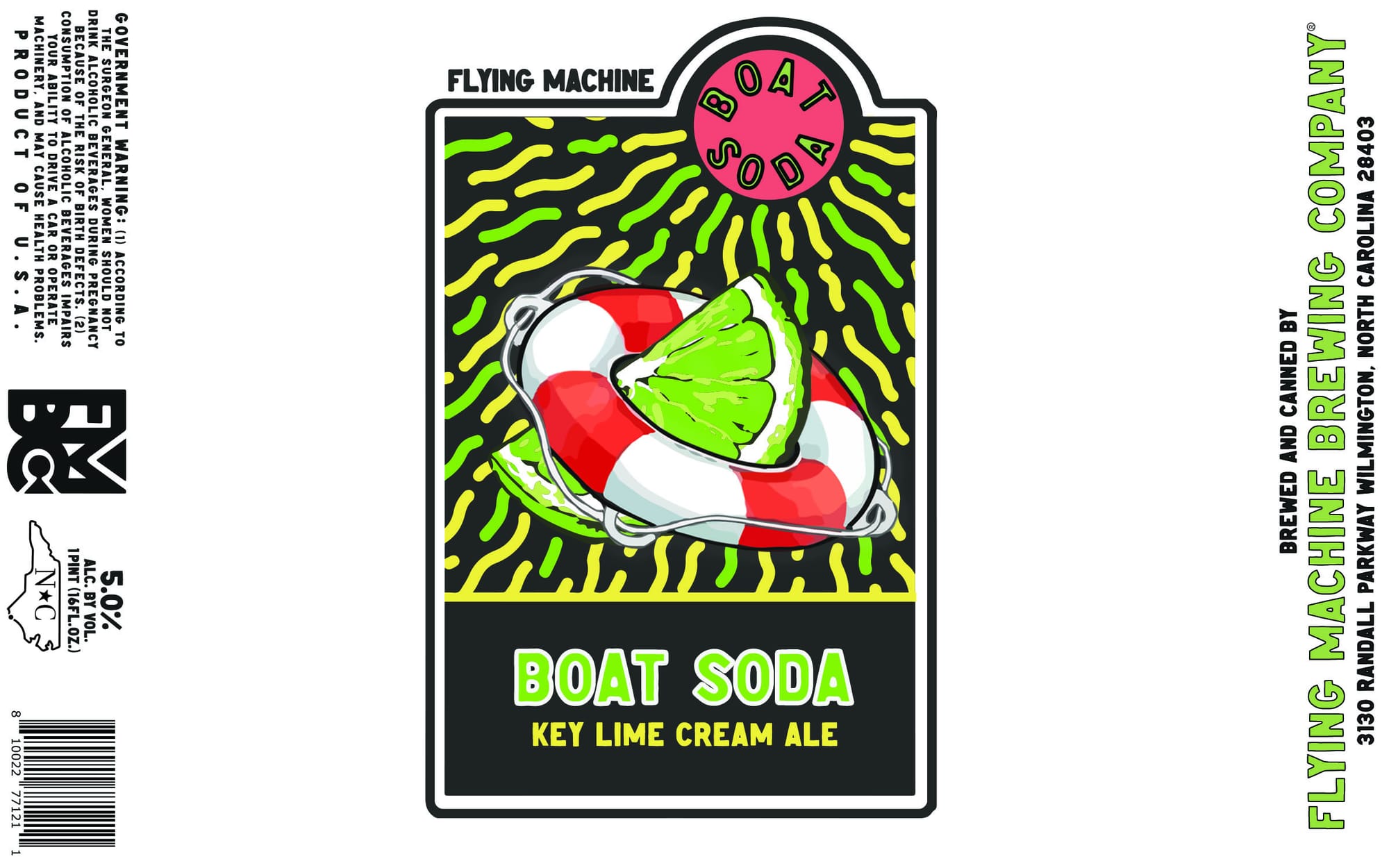 Boat Soda by Flying Machine Brewing - beer label