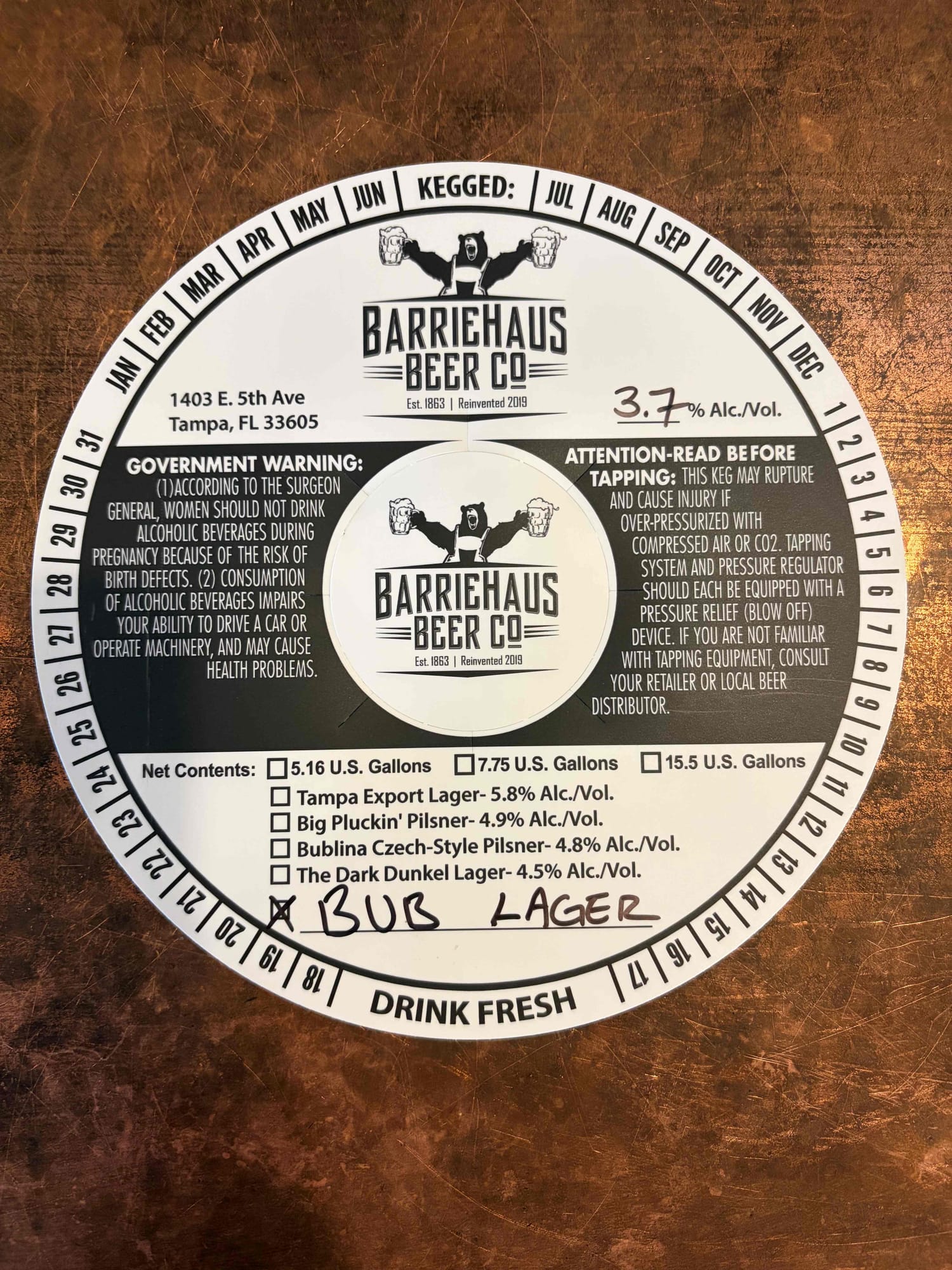 Bob Lager by Barriehaus Beer Co. - beer label
