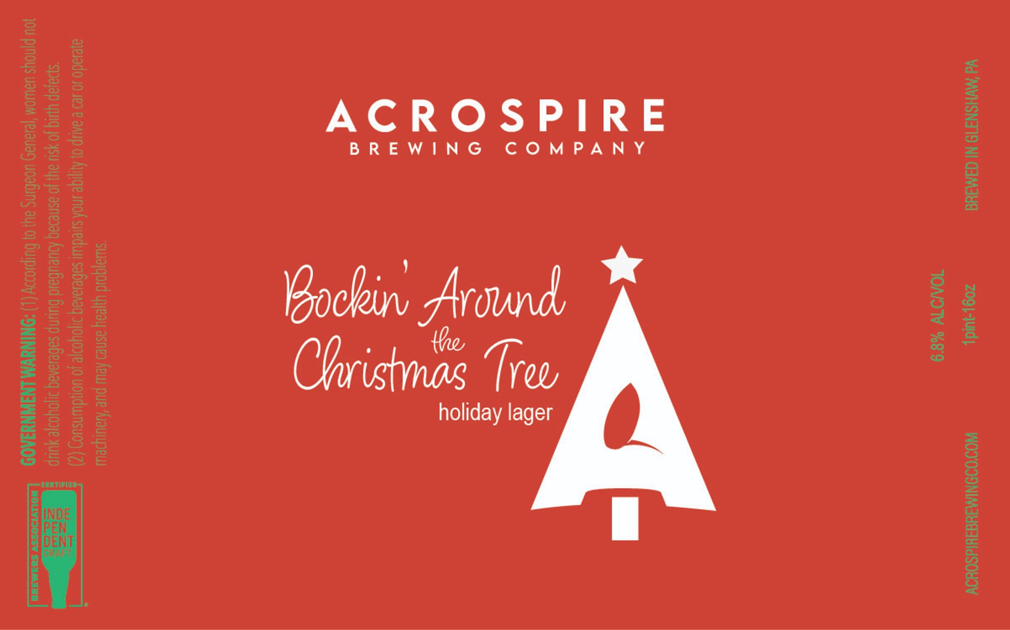 Bockin’ Around the Christmas Tree by Acrospire Brewing Company - beer label