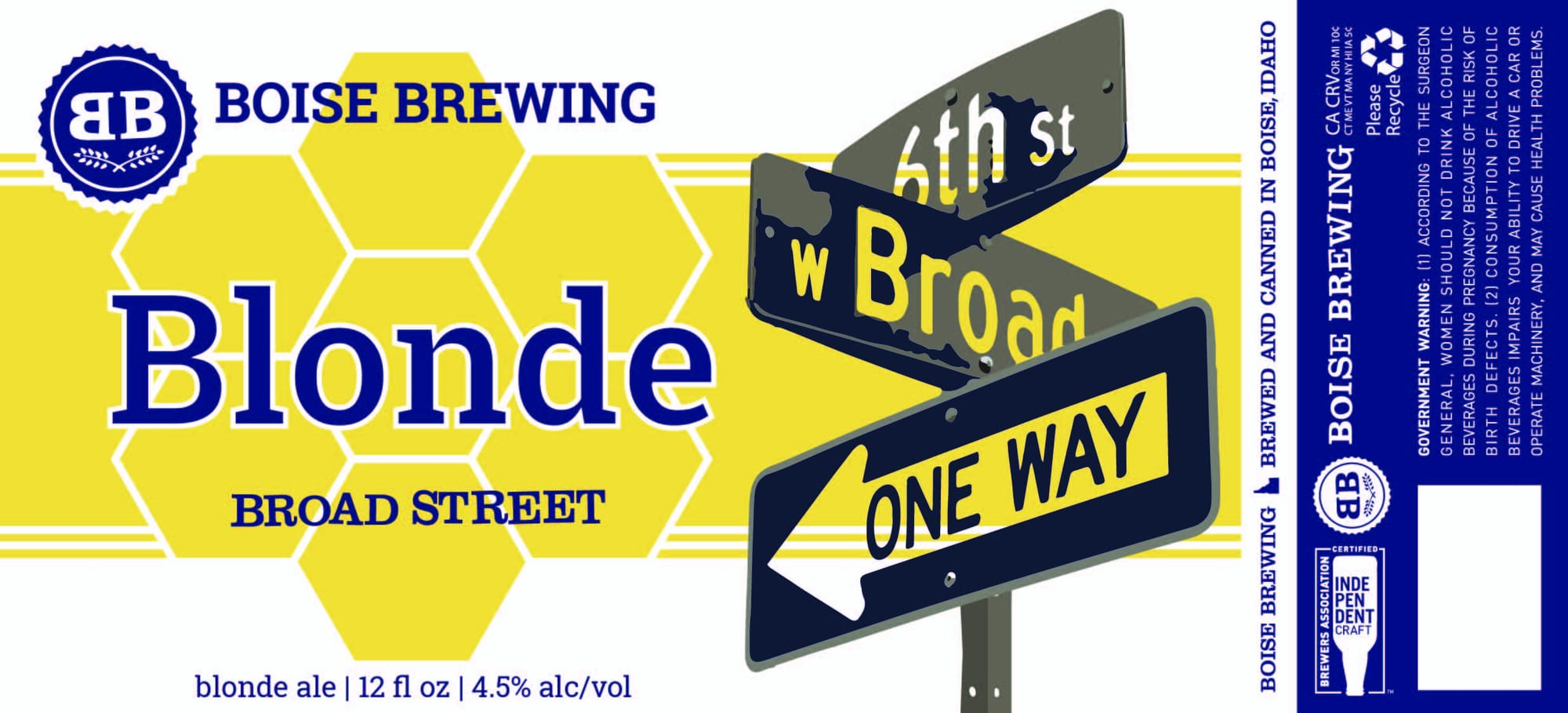 6th Street Blonde Ale by Boise Brewing - beer label