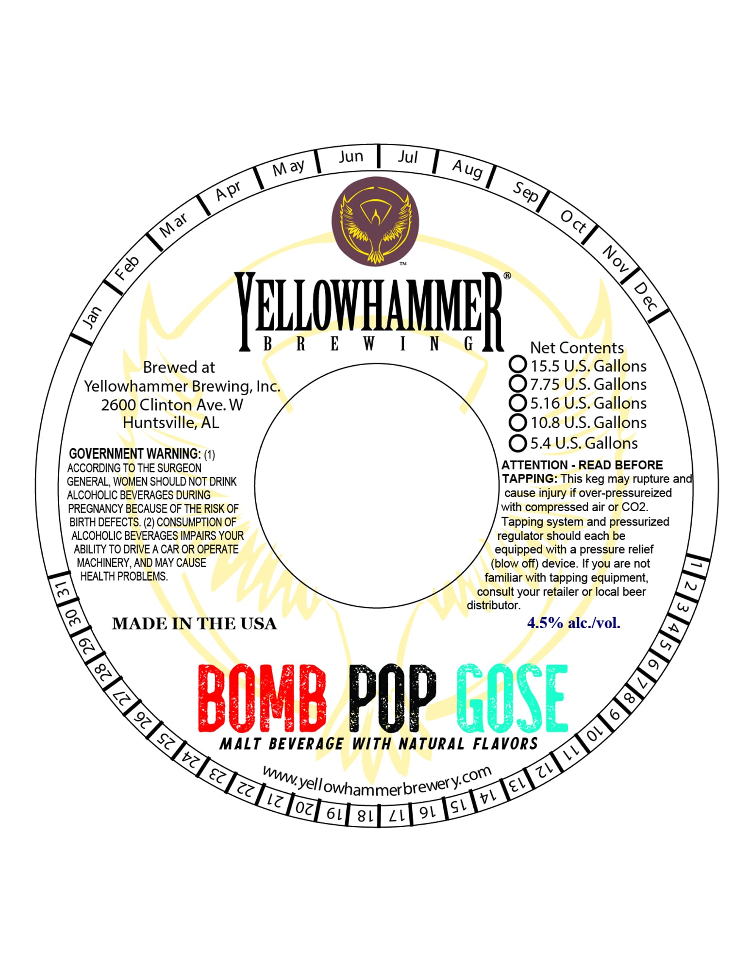 Bomb Pop Gose by Yellowhammer Brewing - beer label