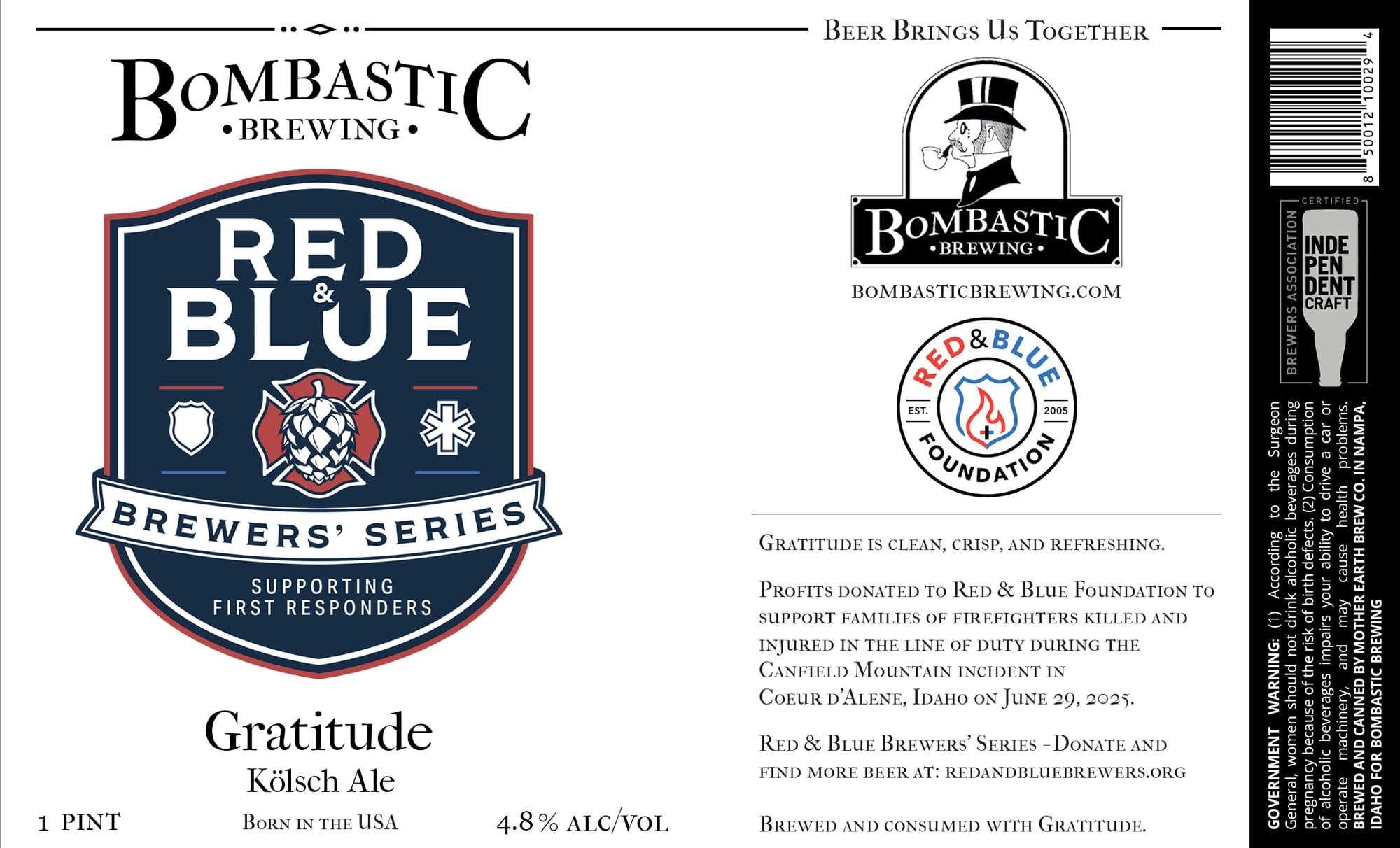 Red & Blue by Bombastic Brewing - beer label