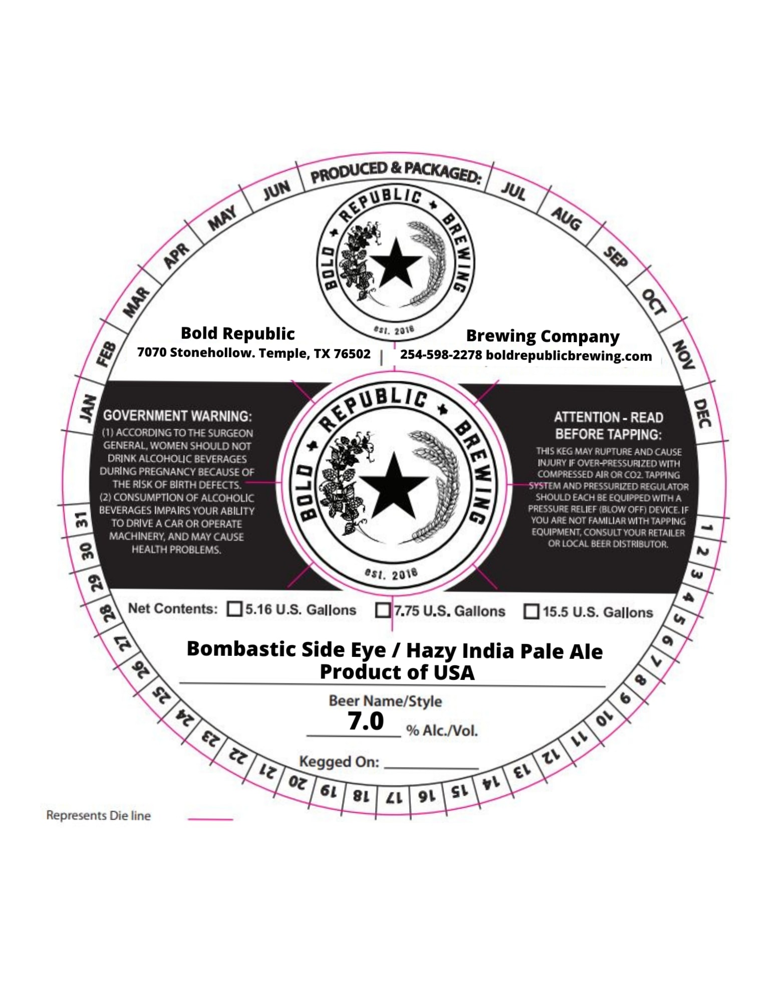 Bombastic Side Eye by Bold Republic Brewing Company - beer label