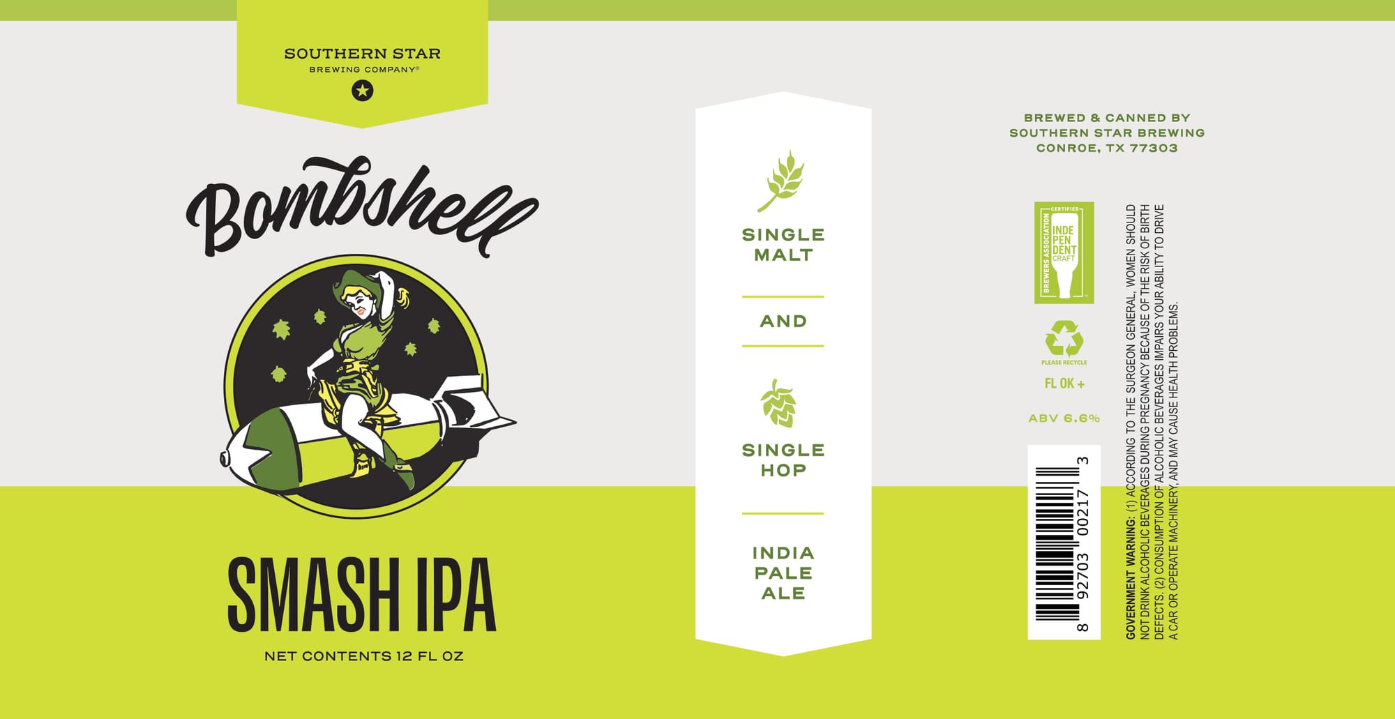 Bombshell SMASH IPA by Southern Star Brewing Company - beer label
