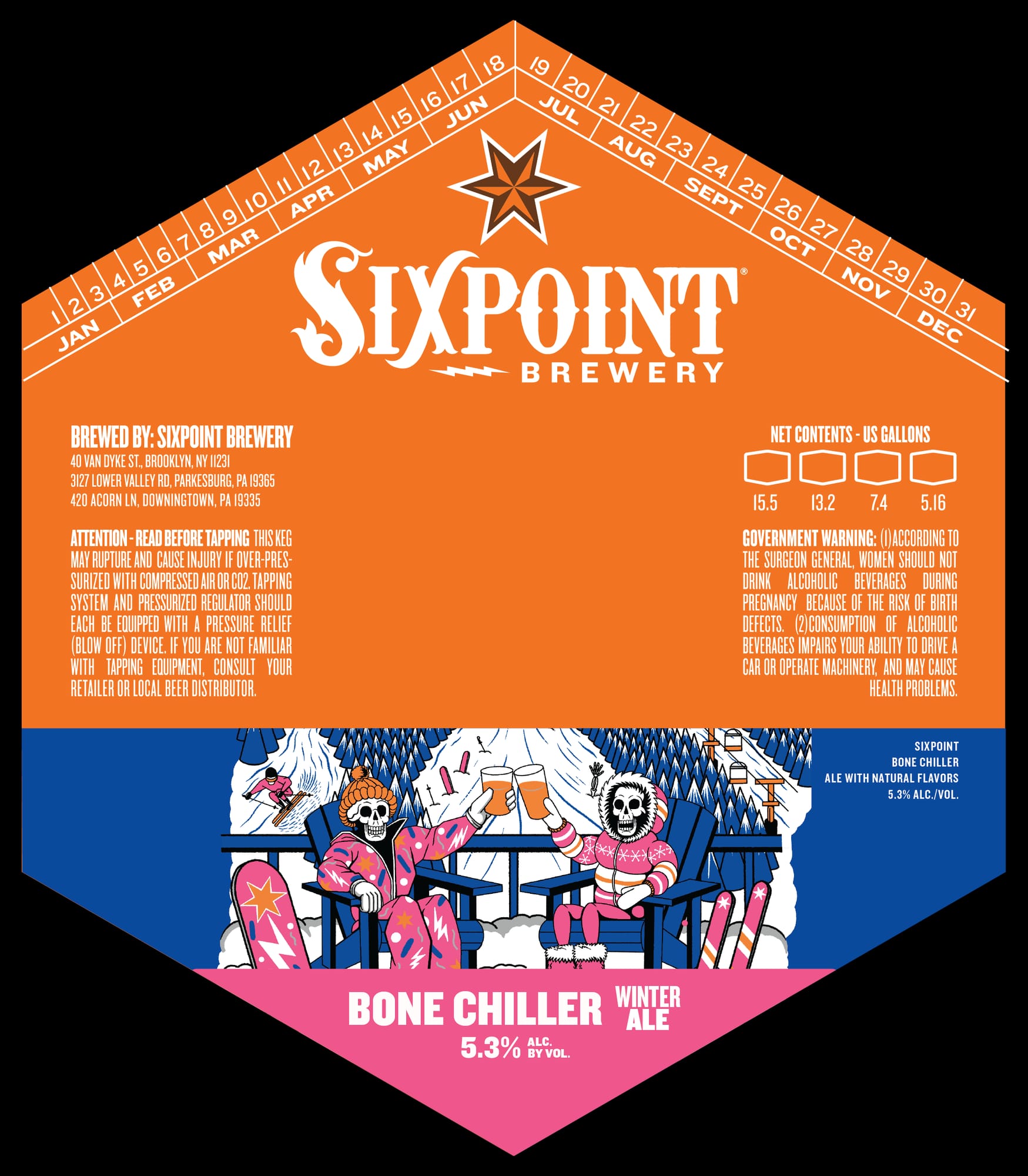 Bone Chiller by Sixpoint Brewery - beer label