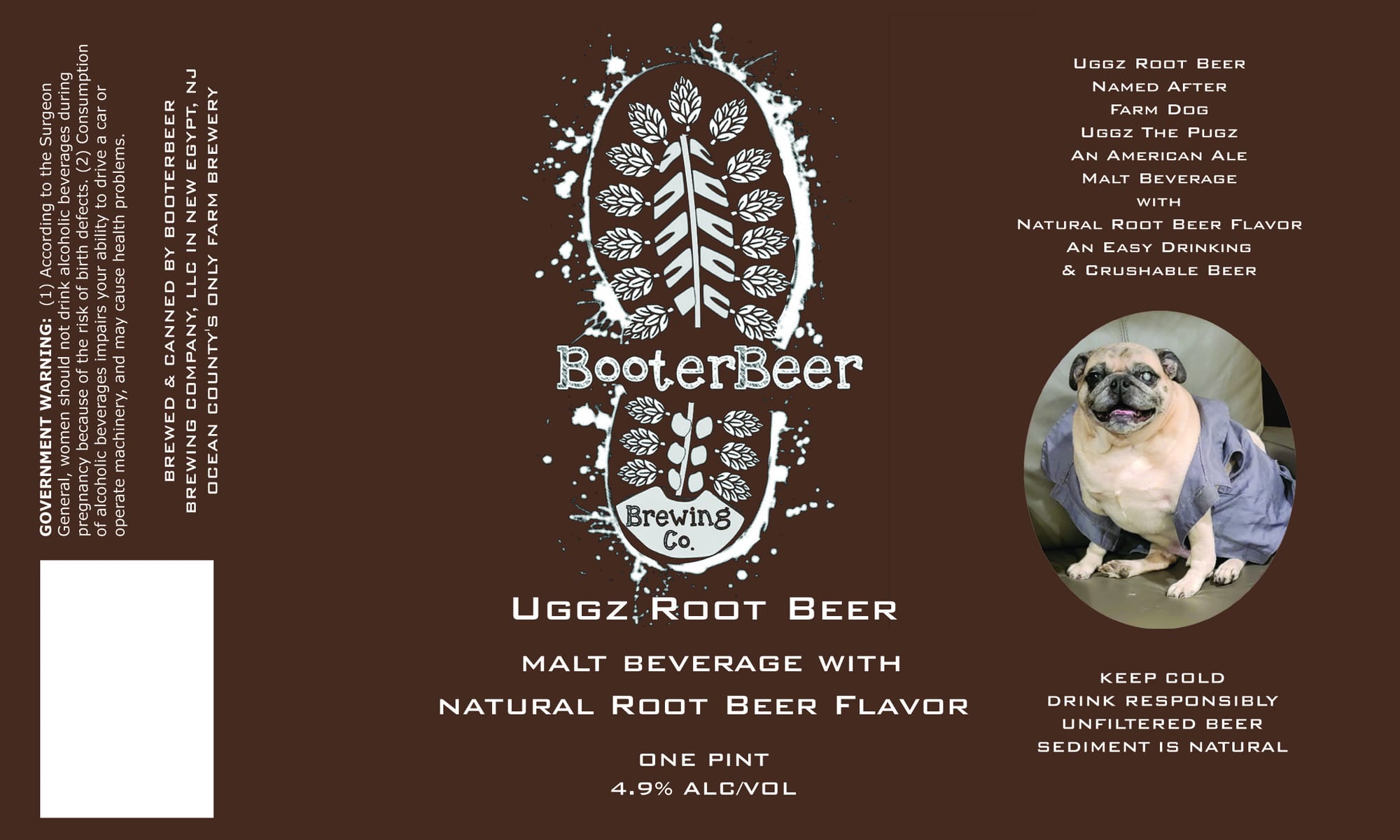 Uggz Root Beer by BooterBeer Brewing Co. - beer label