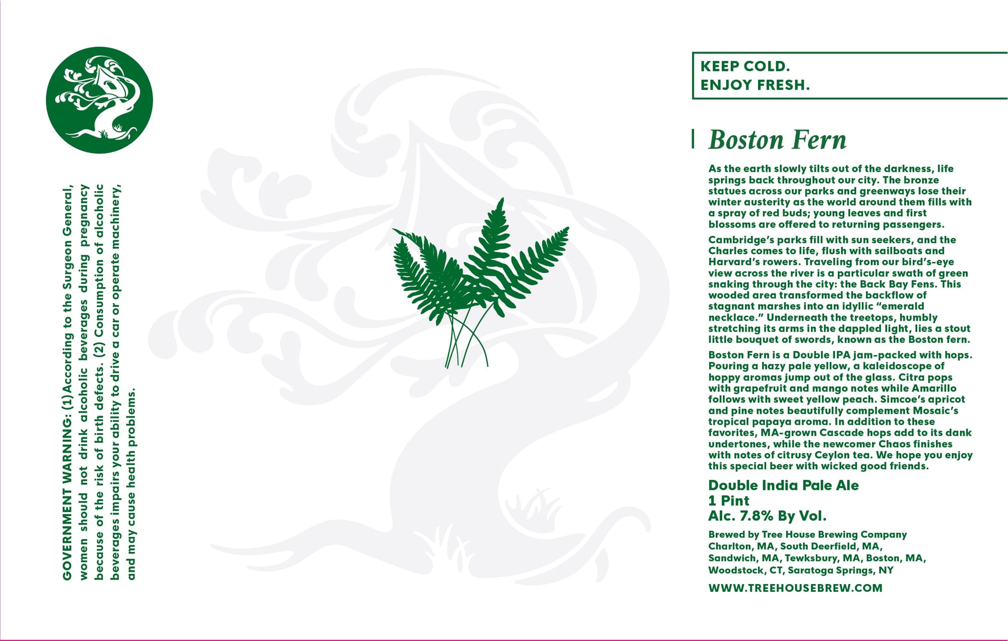 Boston Fern by Tree House Brewing Company - beer label