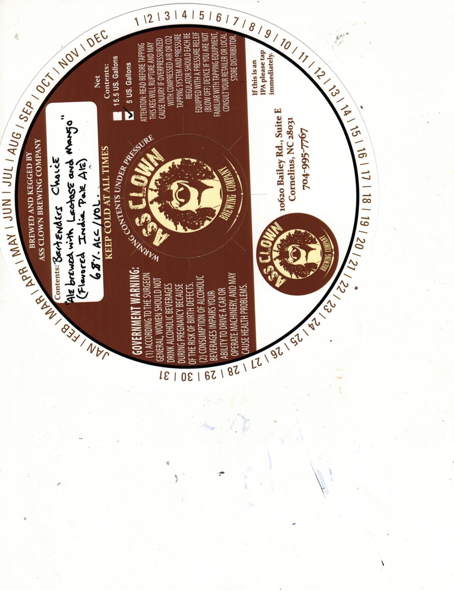 Bottender by Asheville Brewing Company - beer label
