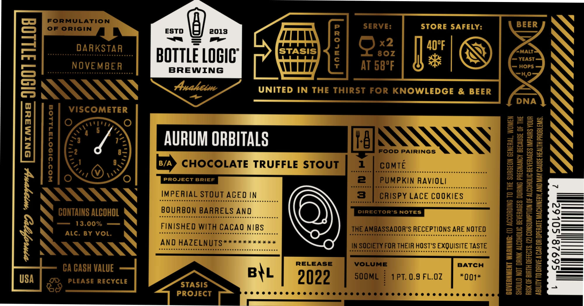 Aurum Orbitals by Bottle Logic Brewing - beer label