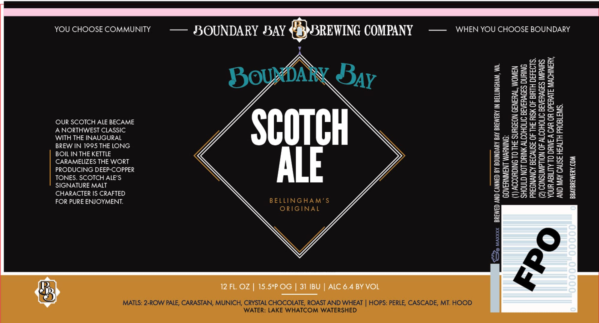 Scotch Ale by Boundary Bay Brewing Company - beer label