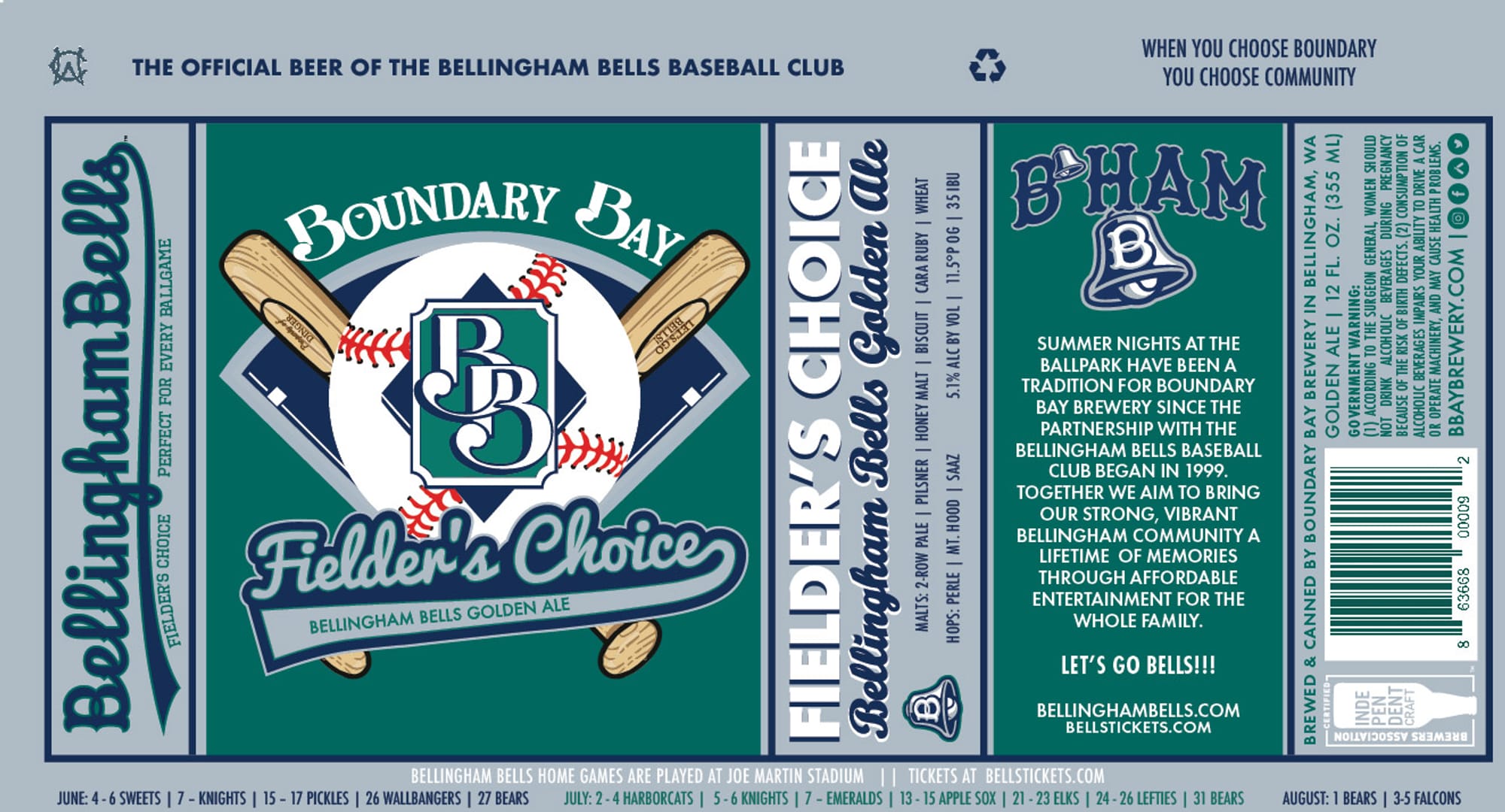 Fielder’s Choice Golden Ale by Boundary Bay Brewery - beer label