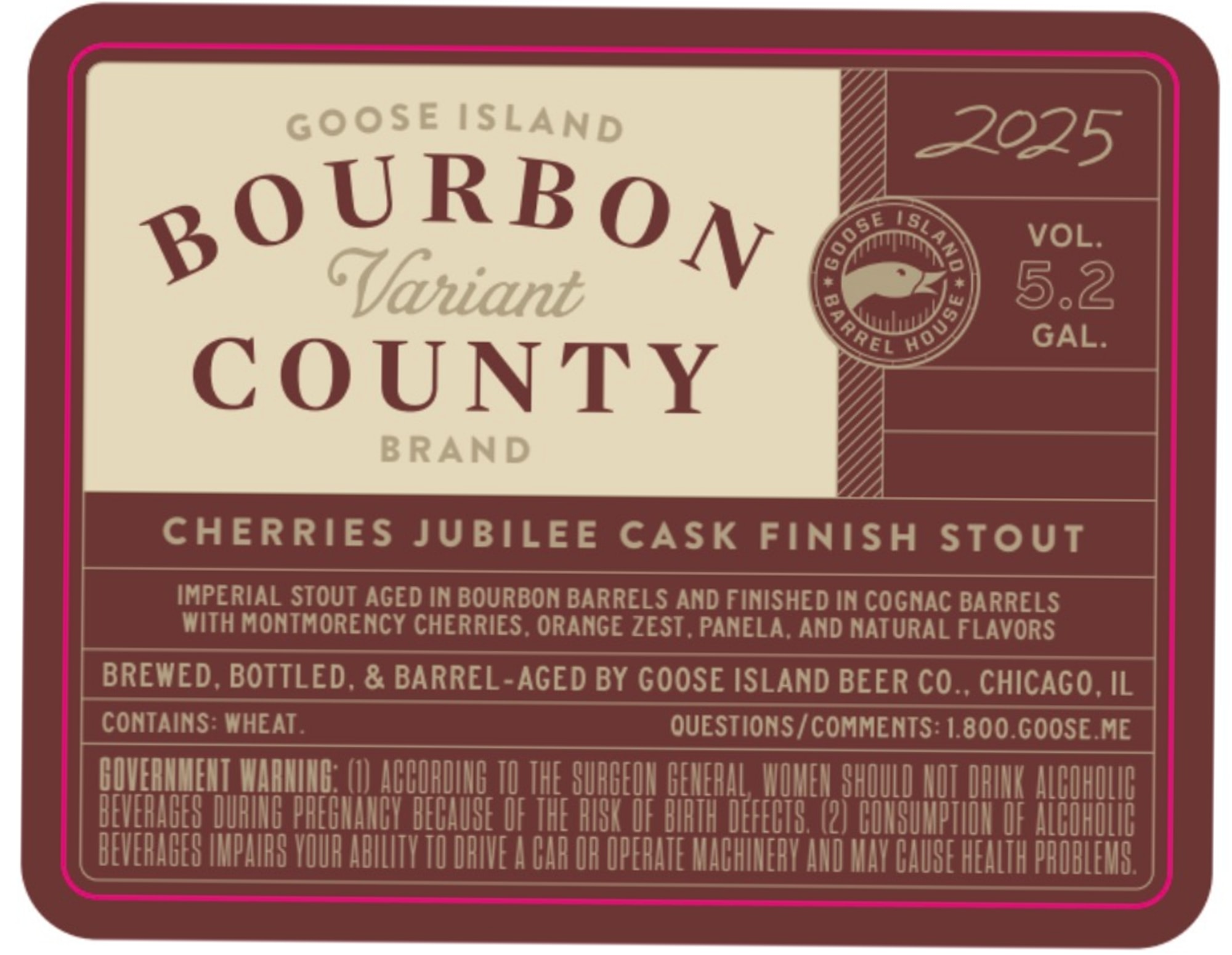 Bourbon County Variant: Cherries Jubilee by Goose Island - beer label