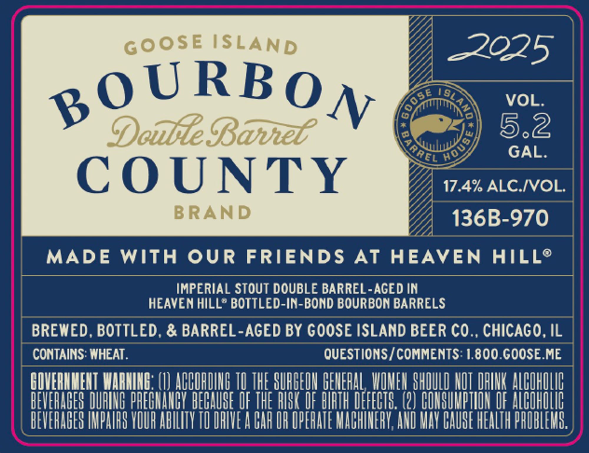 Bourbon Double Barrel County Brand by Goose Island - beer label