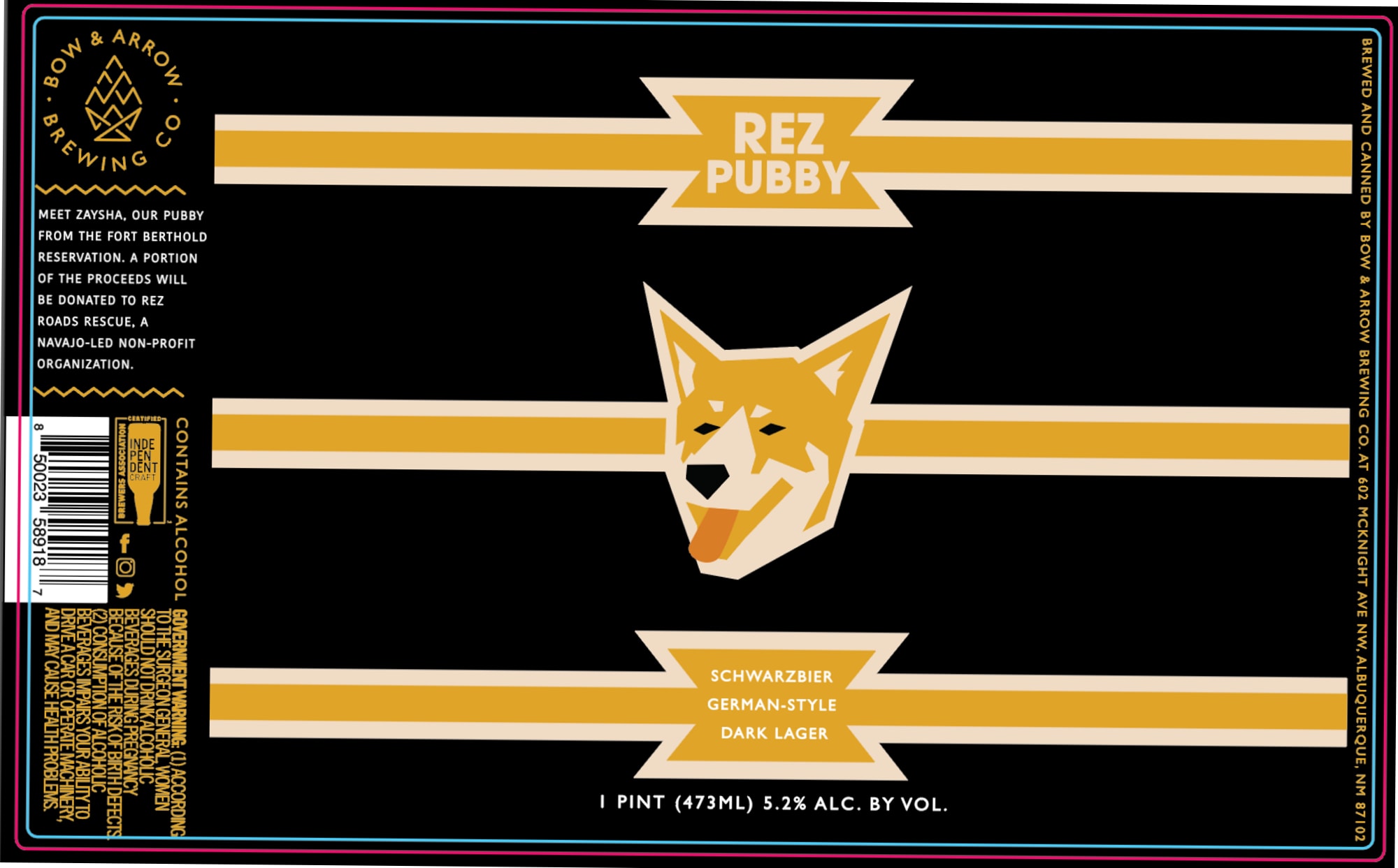 Rez Pubby by Bow & Arrow Brewing Co. - beer label