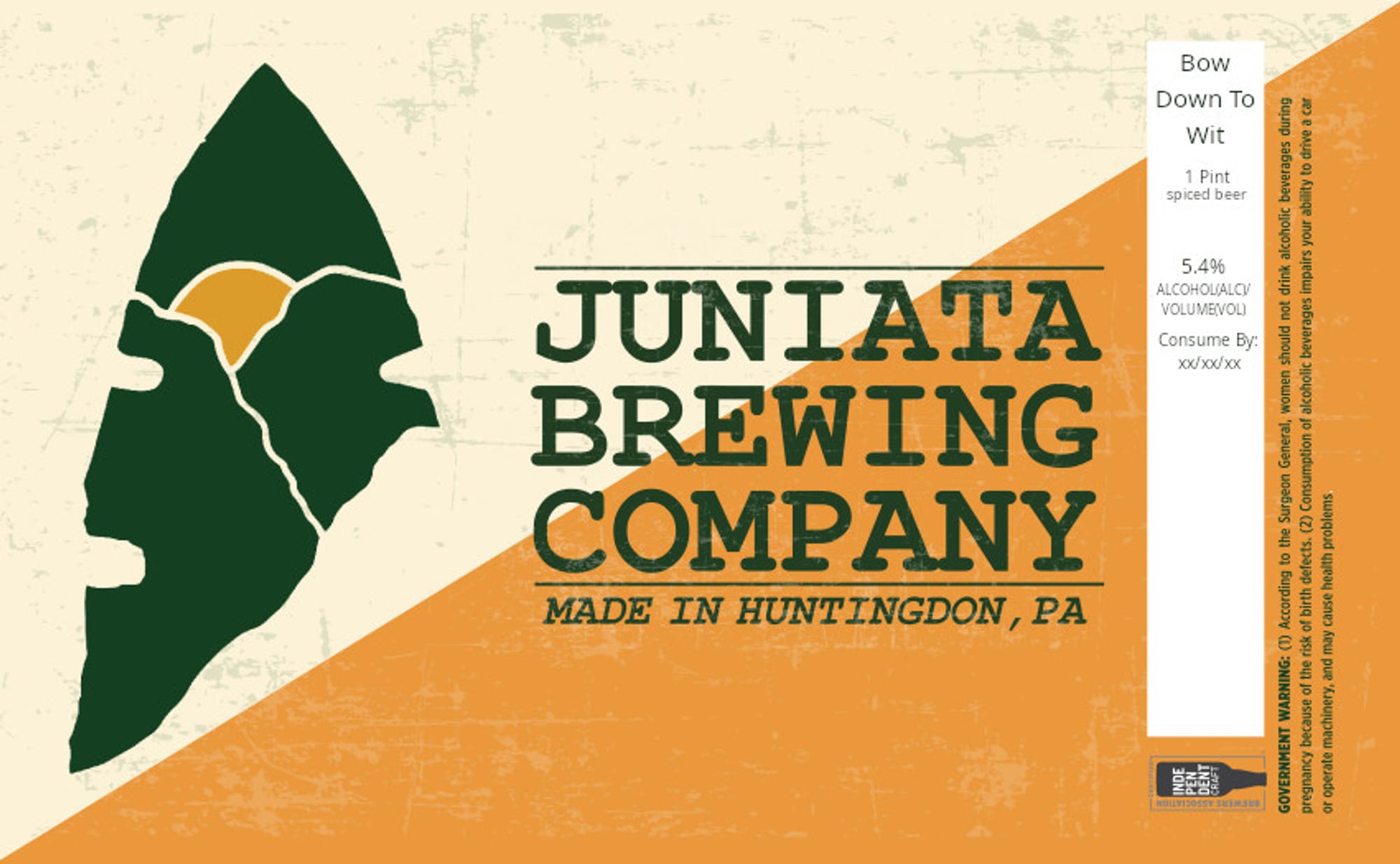 Bow Down to Wit by Juniata Brewing Company - beer label