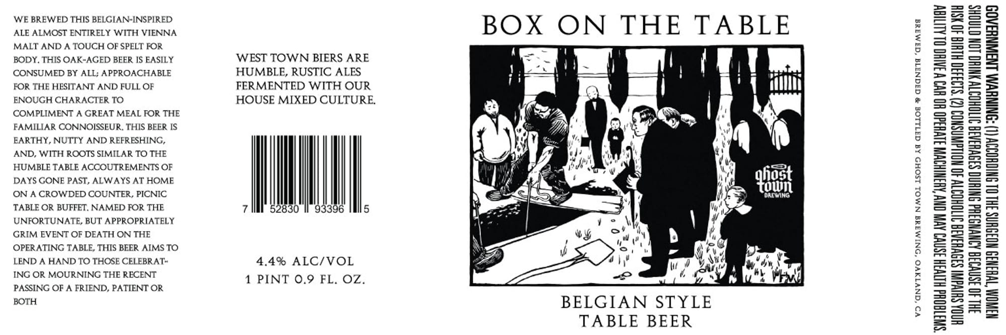 Box on the Table by Ghost Town Brewing - beer label