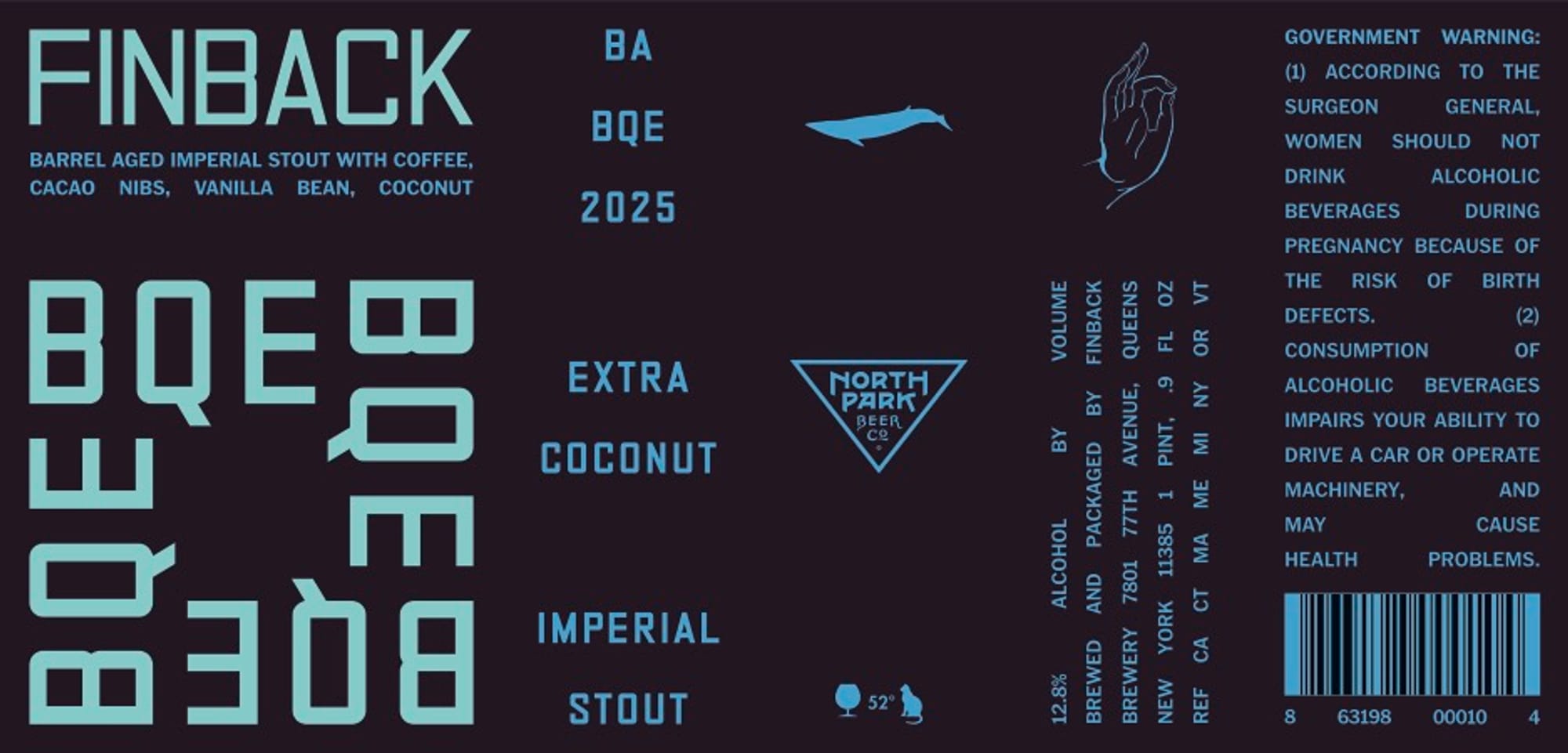 BQE 2025 by Finback Brewery - beer label