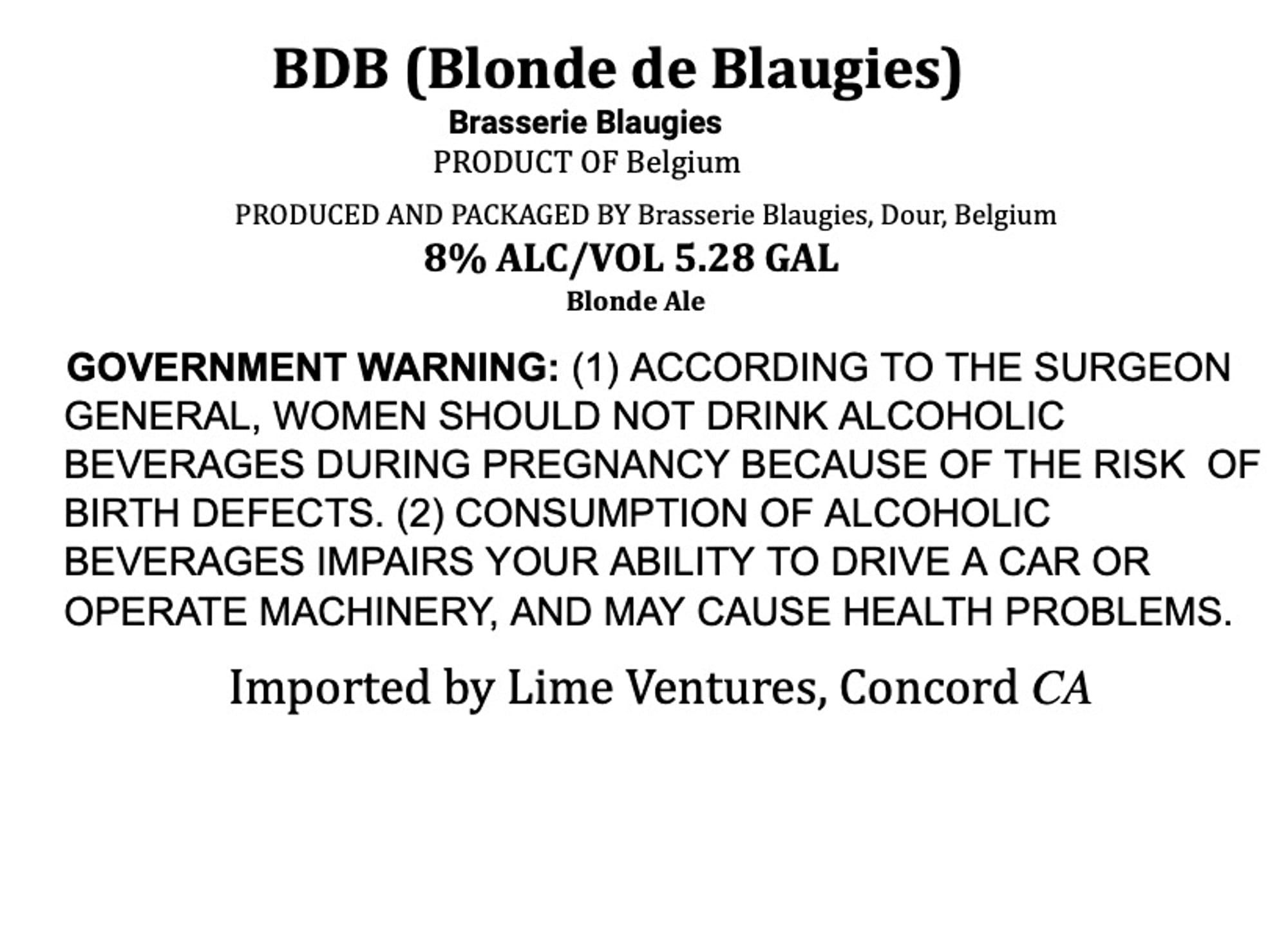 Blonde de Blaugies by Brasserie Blaugies - beer label