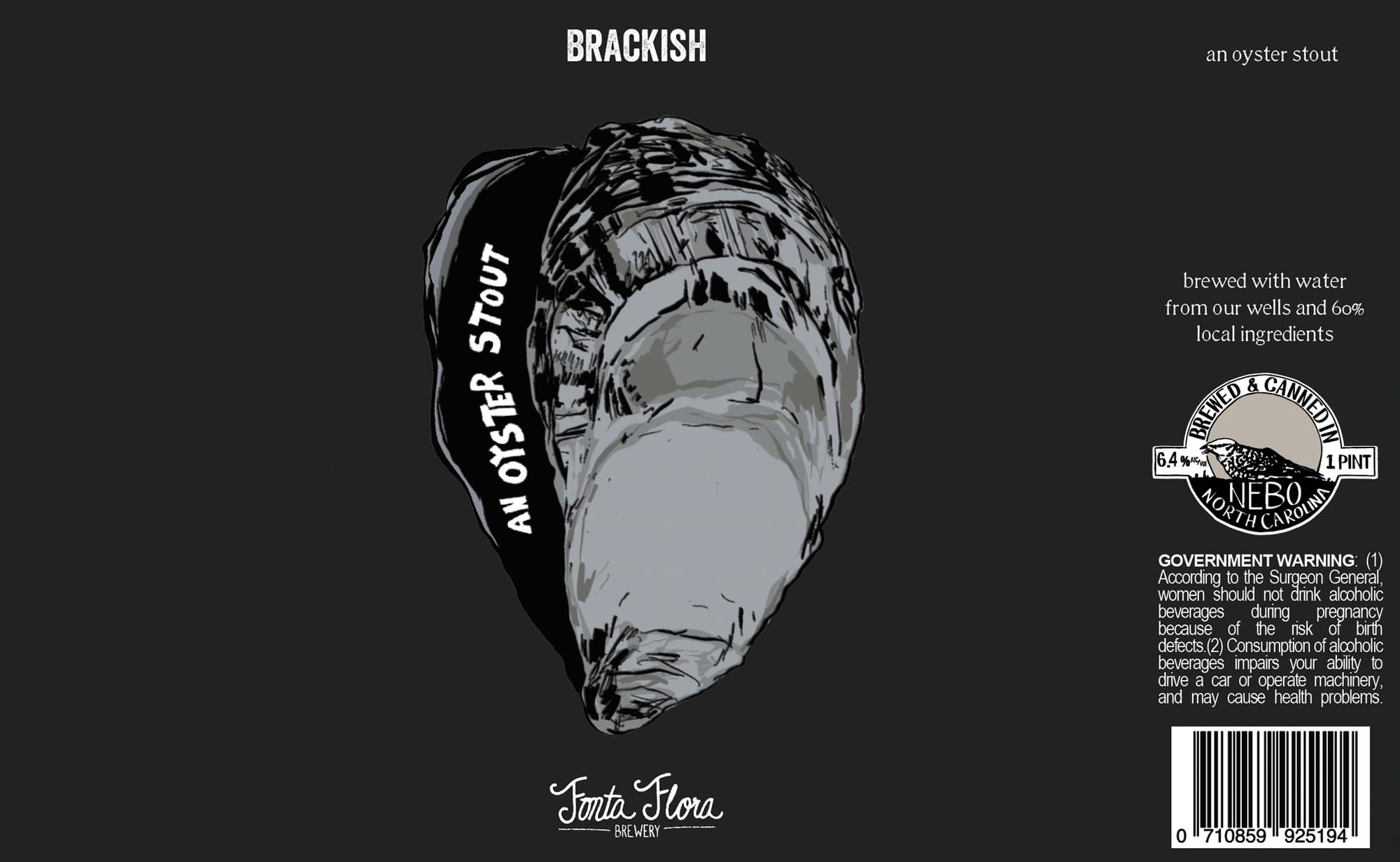 Brackish Oyster Stout by Fantas Flora Brewery - beer label