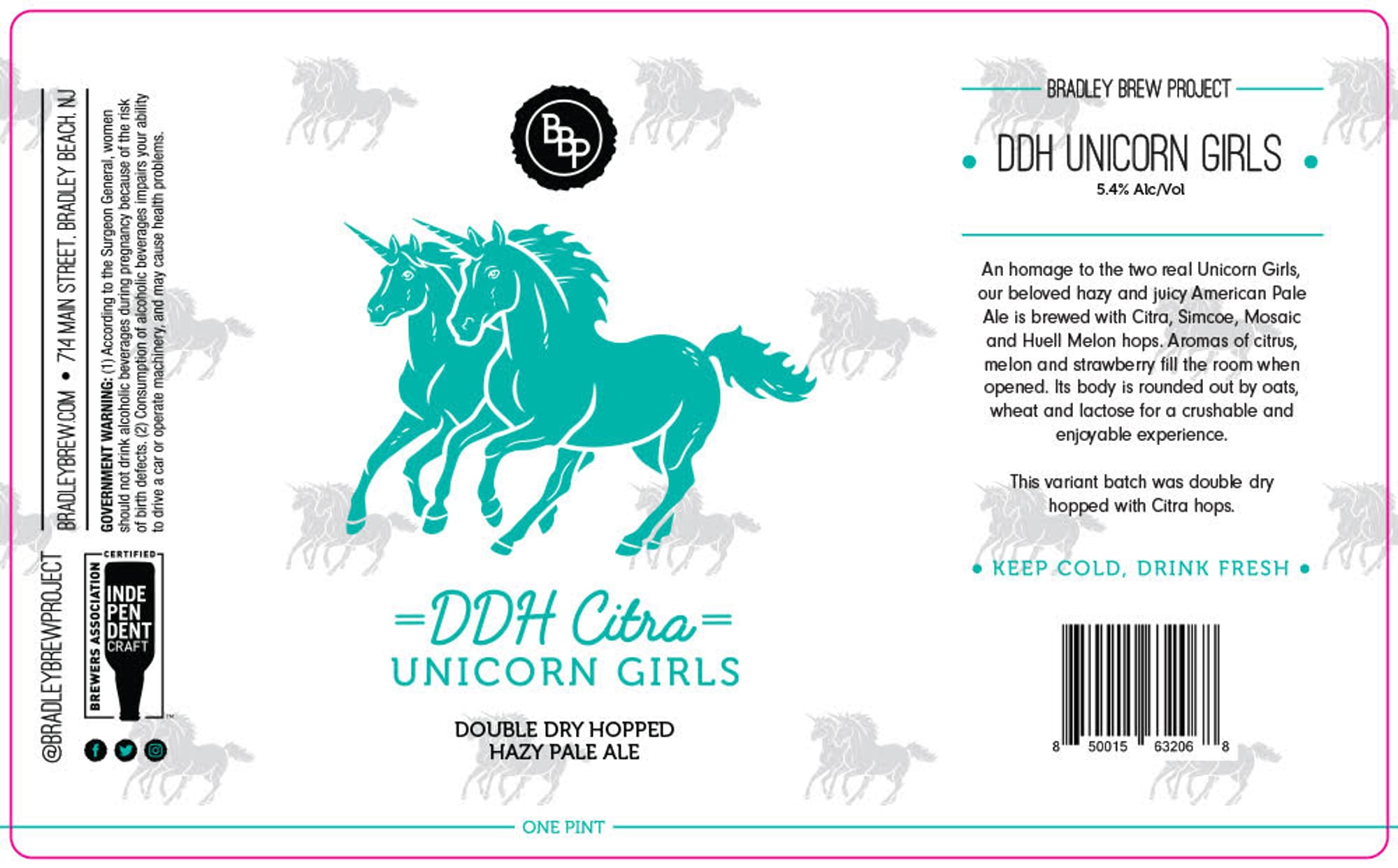 DDH Unicorn Girls by Bradley Brew Project - beer label